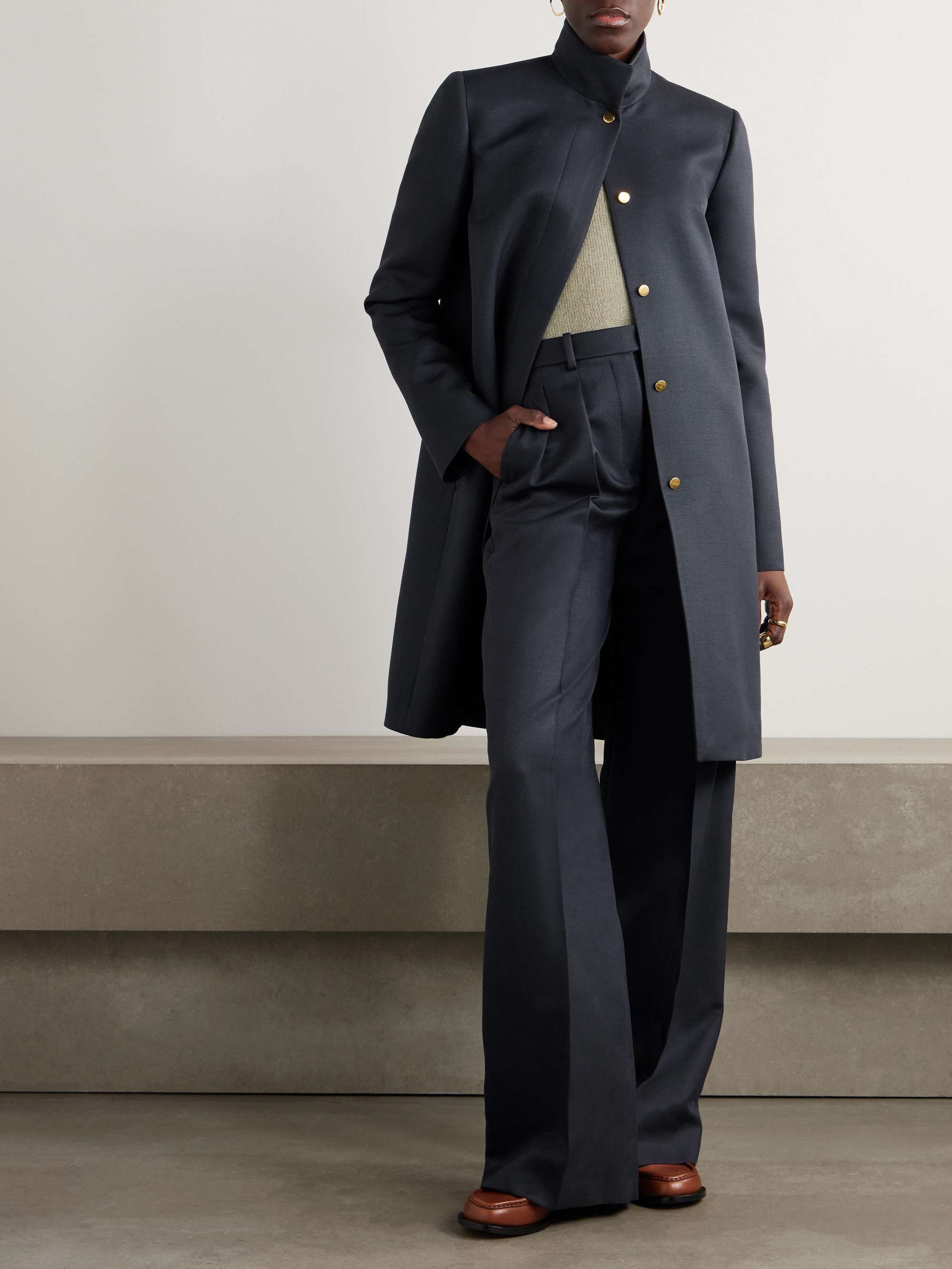 Danny wool and silk-blend coat view