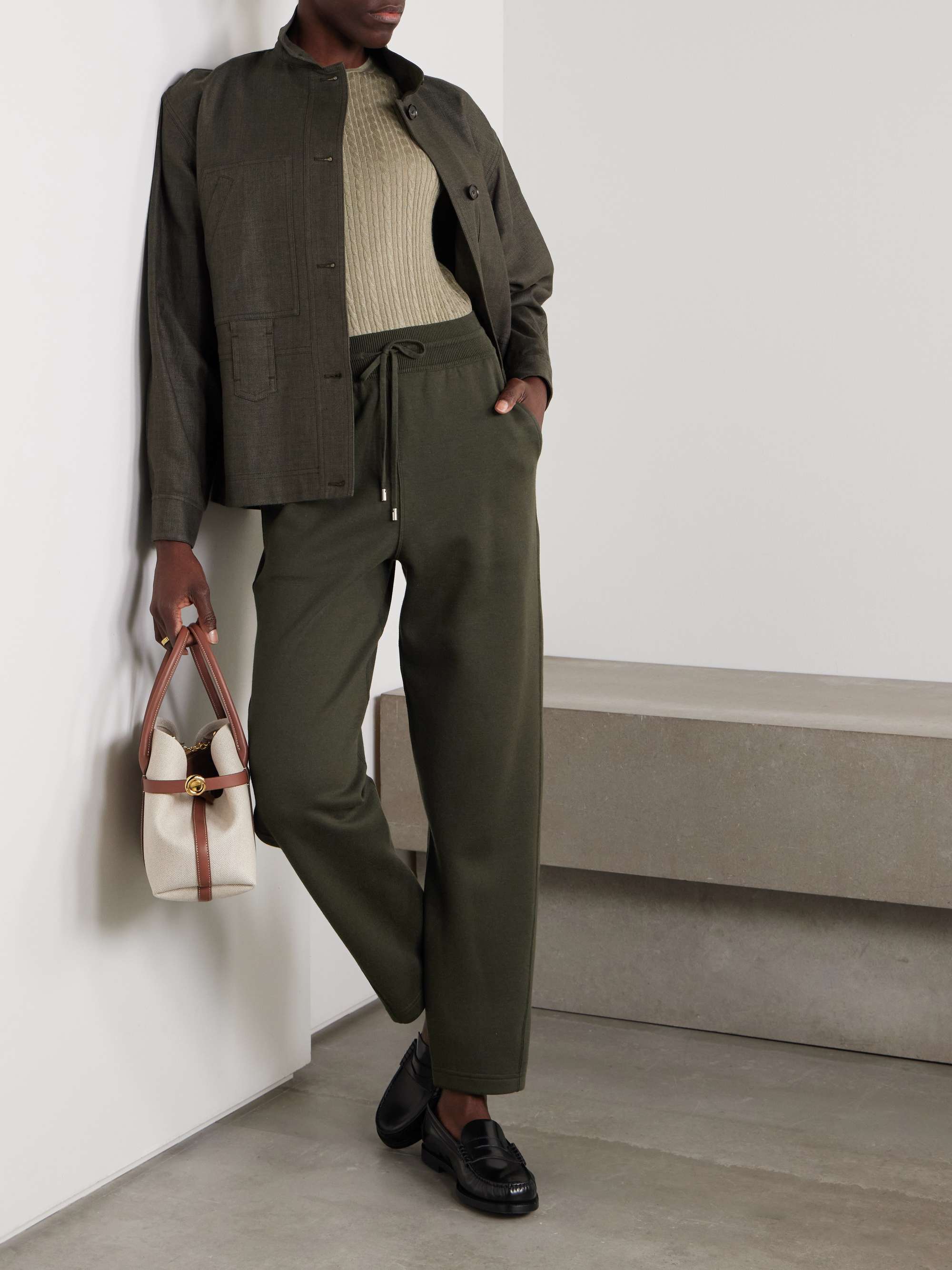 Viera cotton, silk and cashmere-blend jersey track pants view