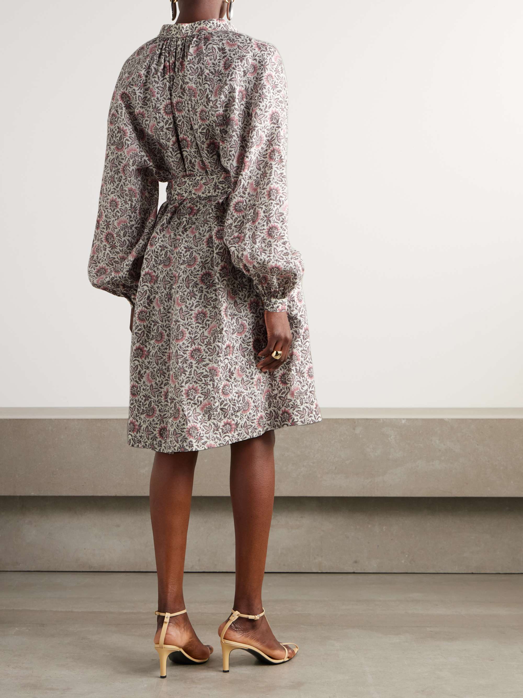 Billie belted floral-print linen-twill mini dress view