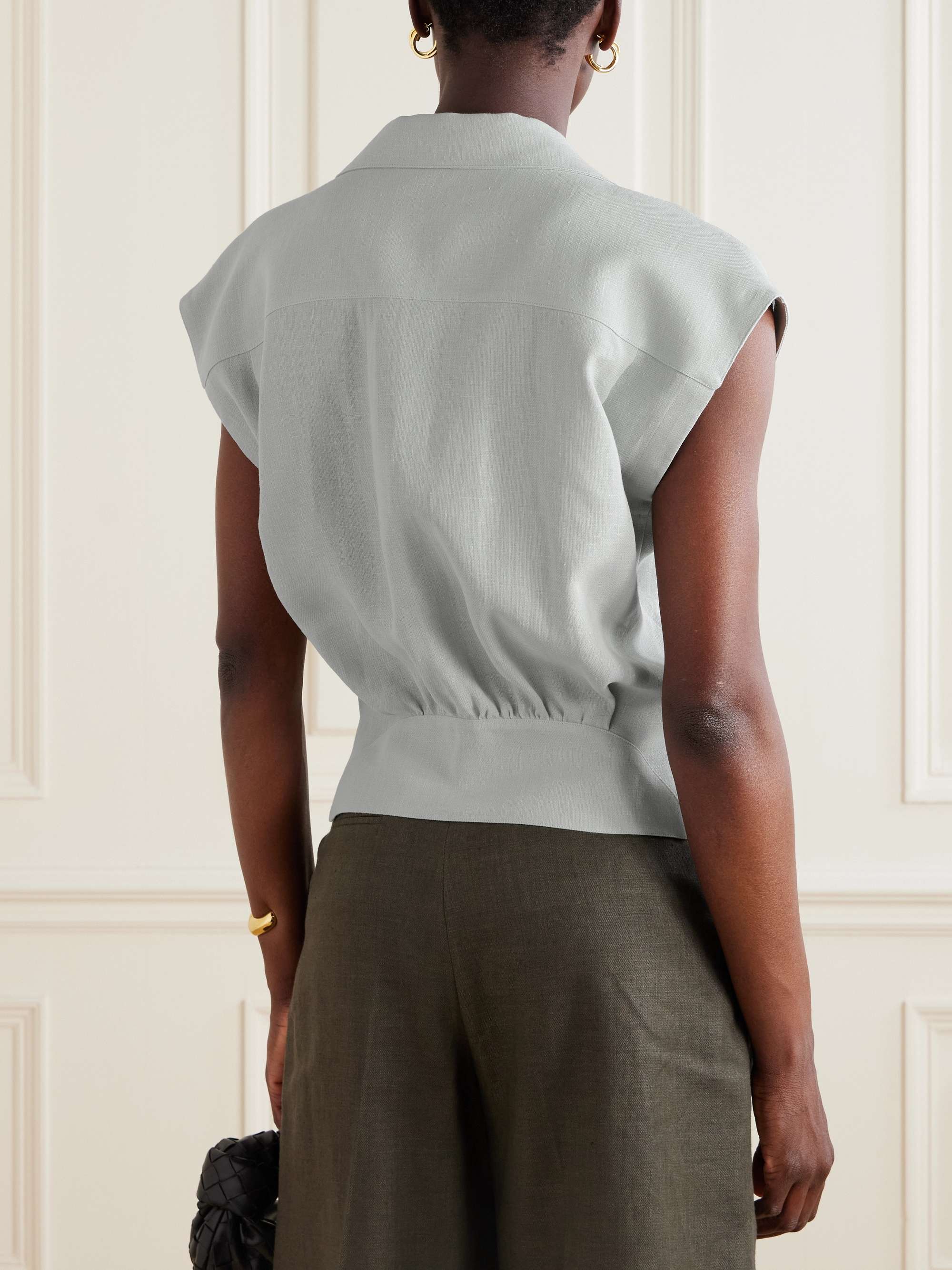 Evangeline pleated linen shirt view