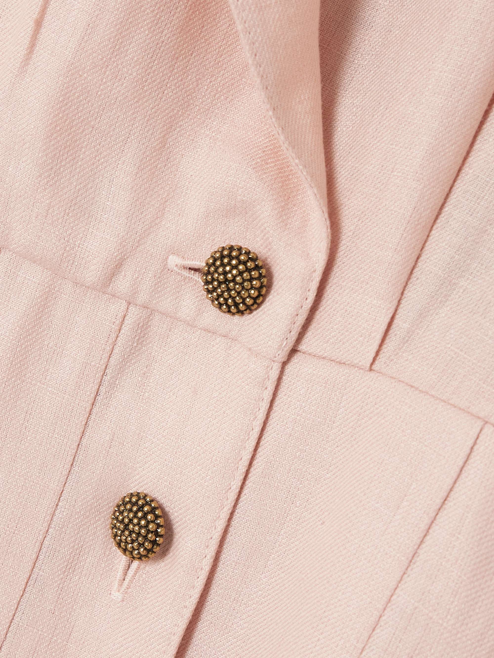 Bryce belted pleated linen midi wrap dress view