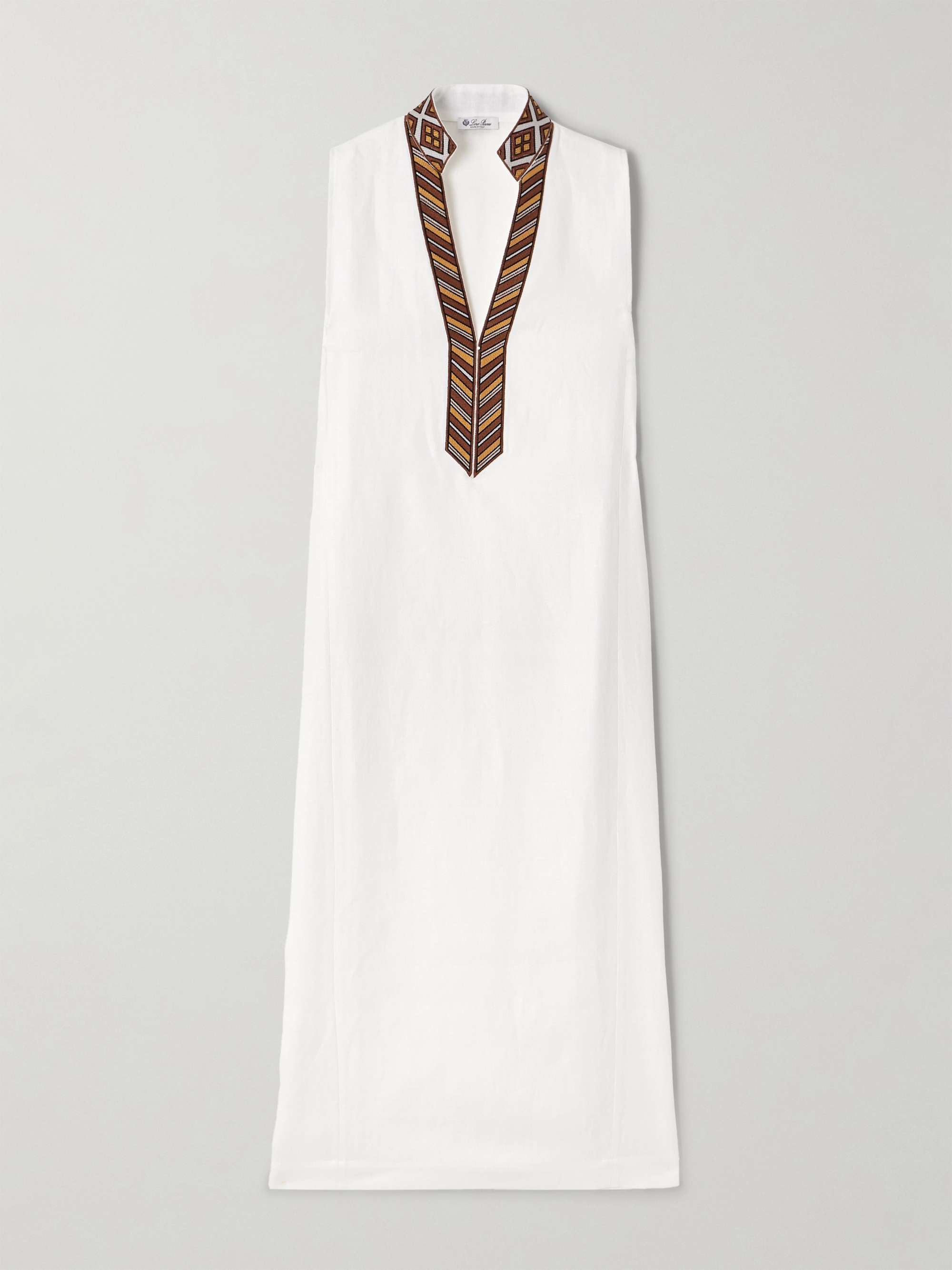 Abril embroidered linen midi dress view