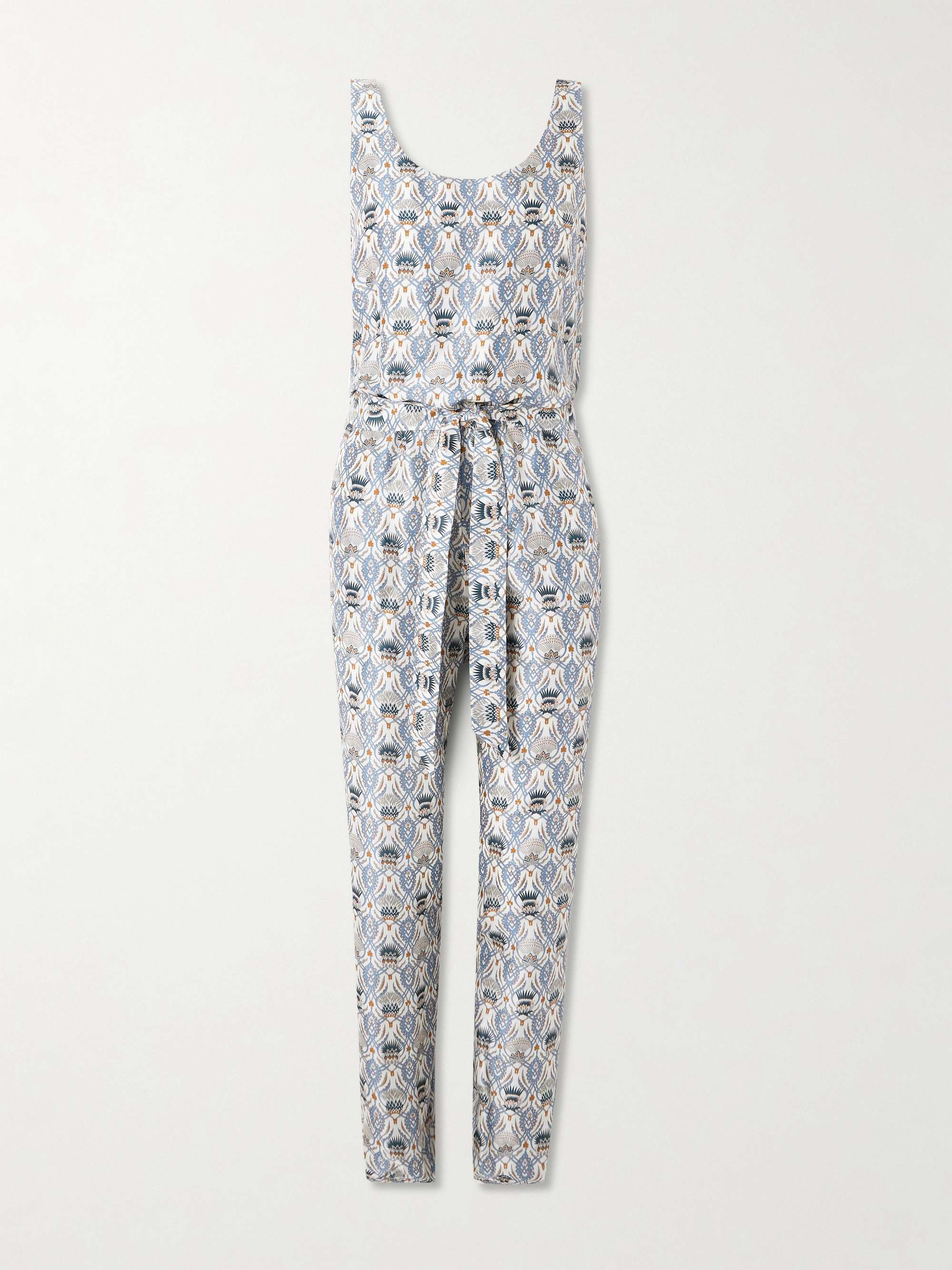 Nadia belted printed silk-satin jumpsuit view