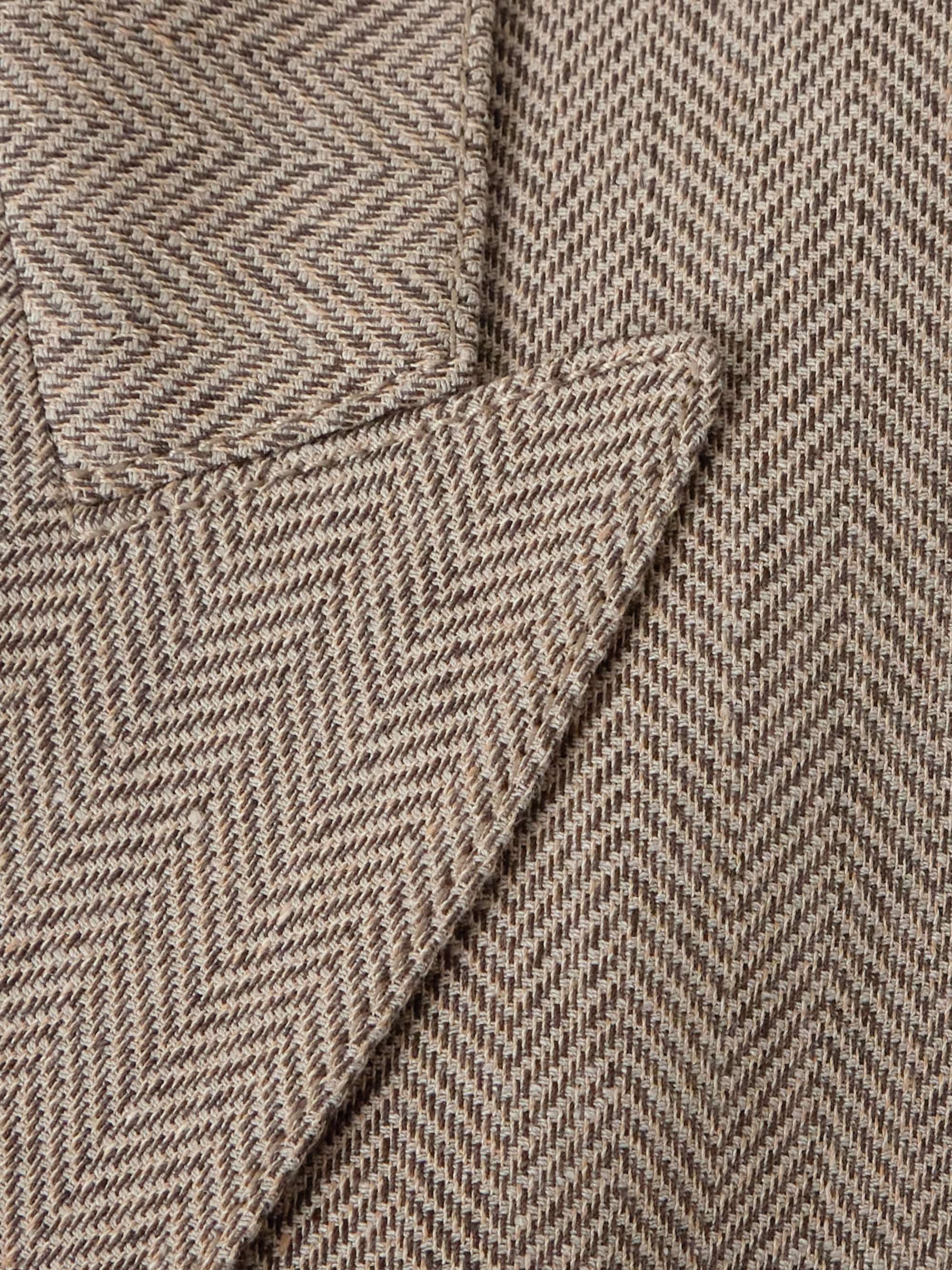 Genny double-breasted herringbone linen blazer view