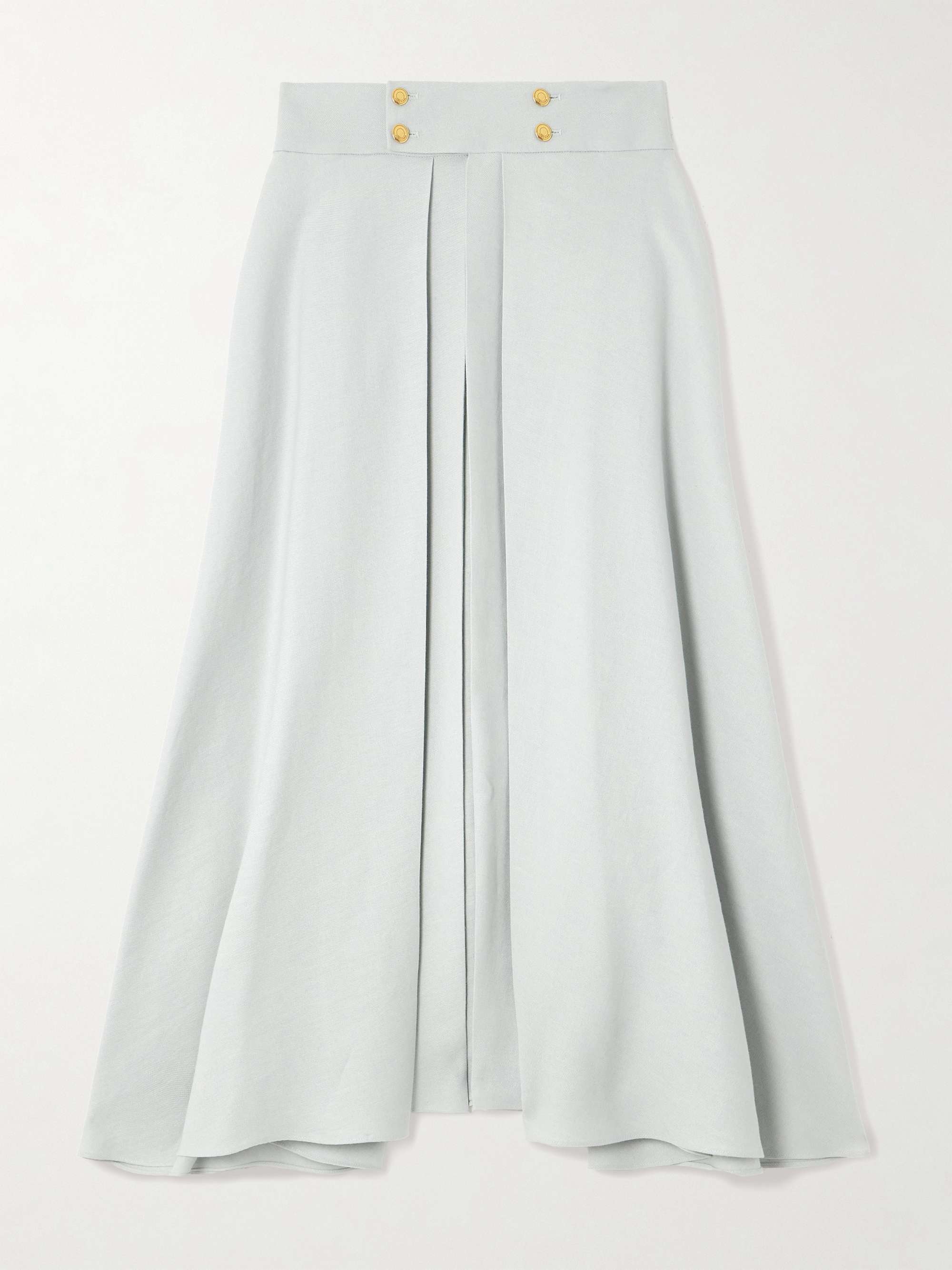 Petra pleated linen-twill midi skirt view
