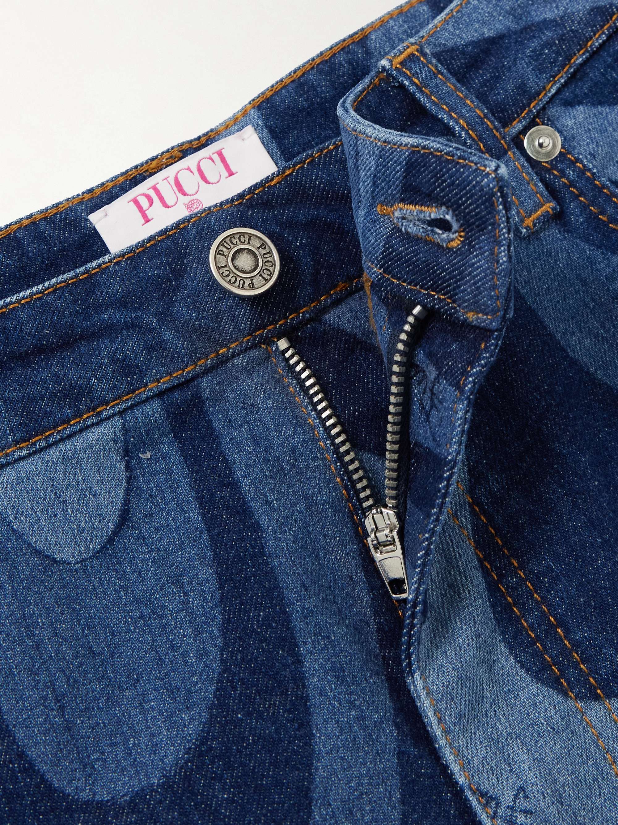 Marmo printed high-rise wide-leg jeans view
