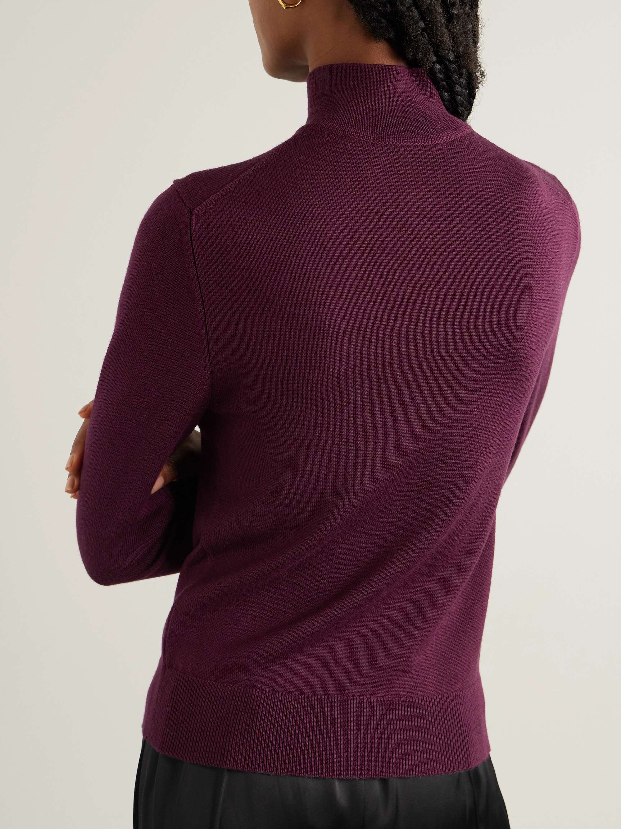 Wool turtleneck cardigan view