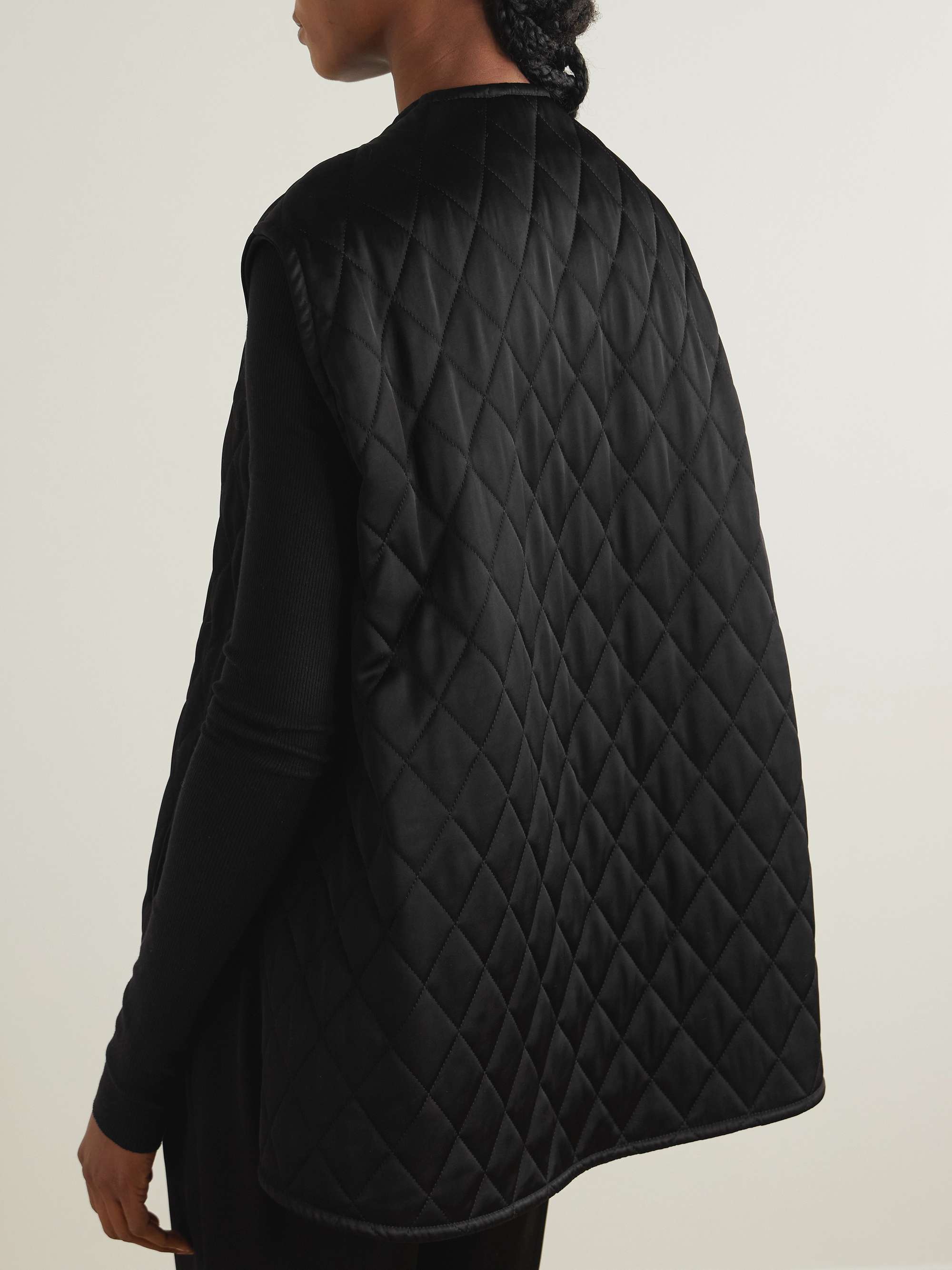 Quilted satin vest view