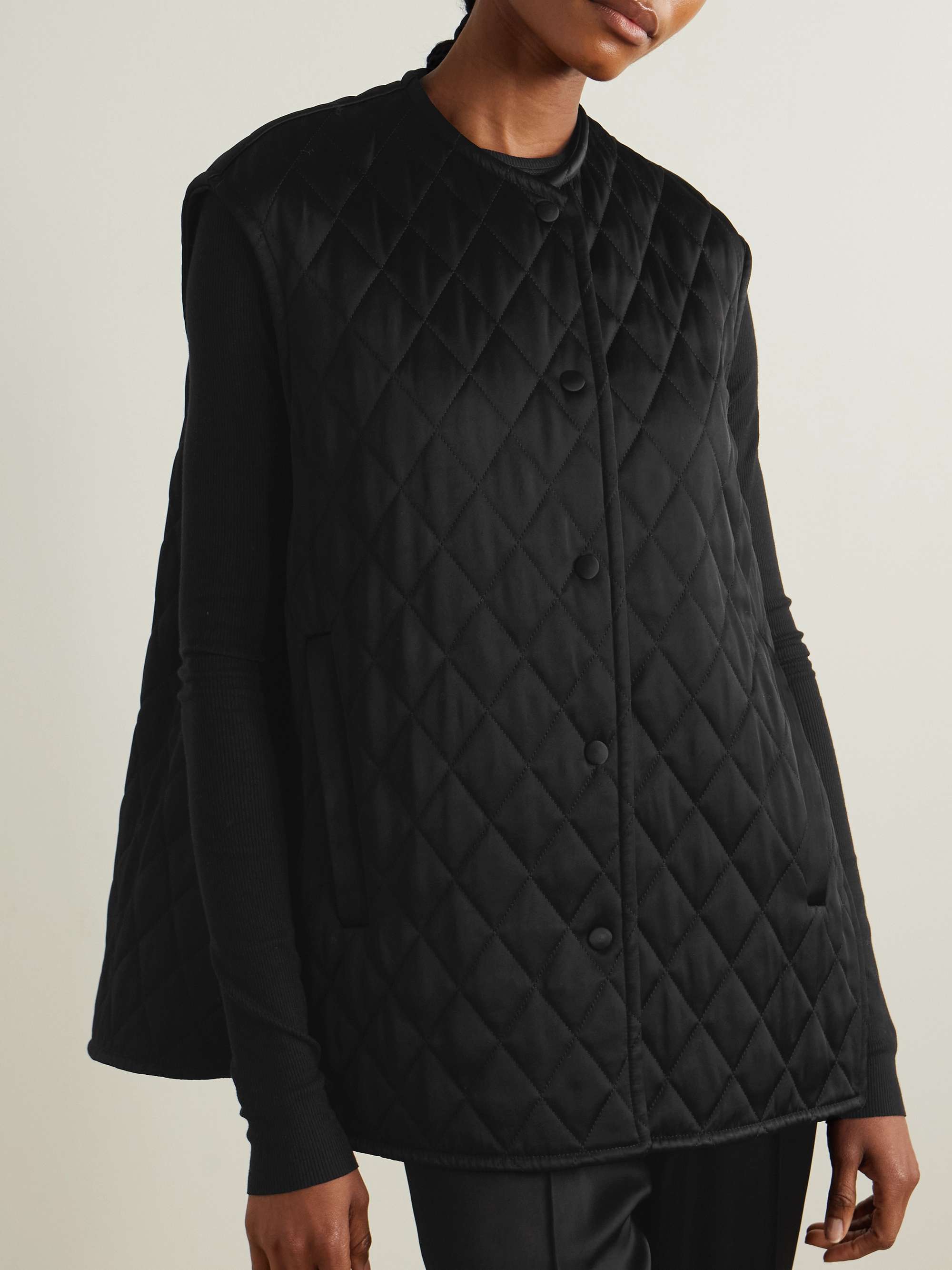 Quilted satin vest view