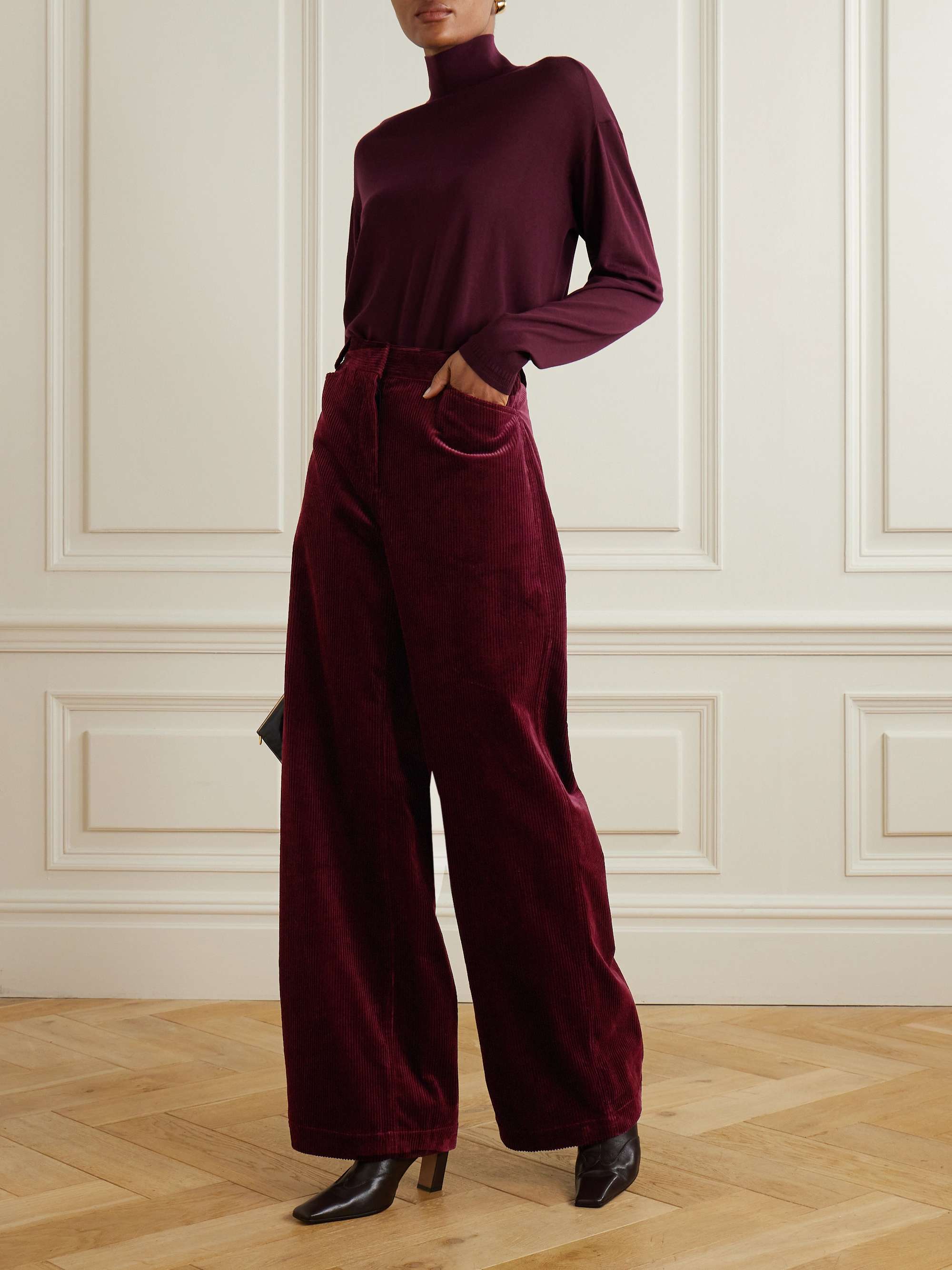 Organic cotton-corduroy straight-leg pants view