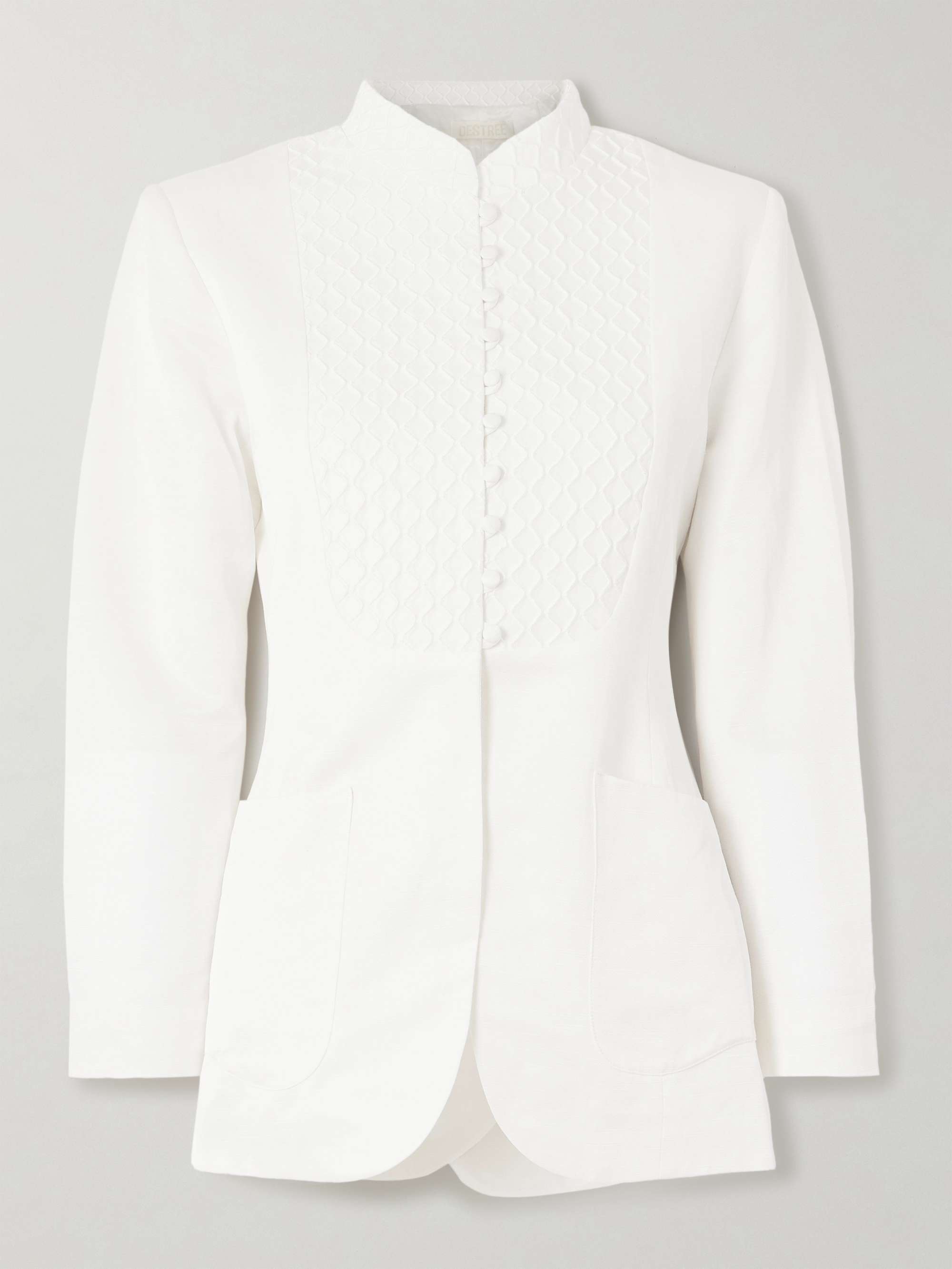 Jenny textured-satin jacket view