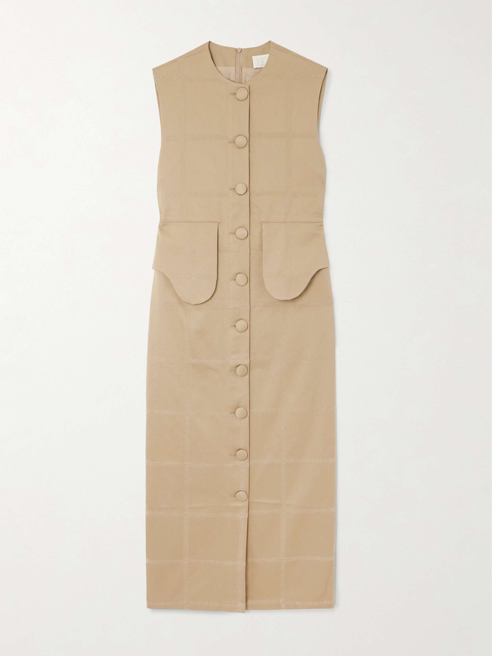 Laetitia checked cotton-jacquard midi dress view