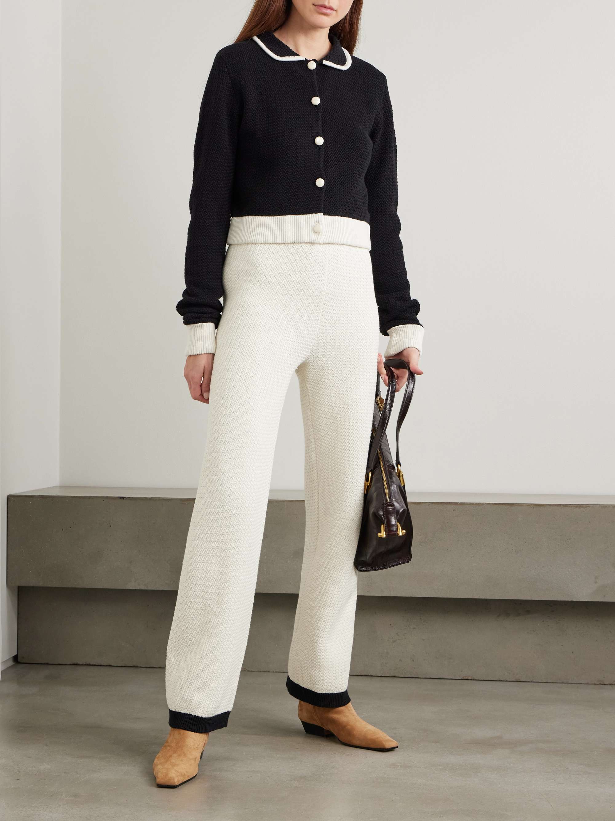 Fabienne two-tone cotton cardigan view