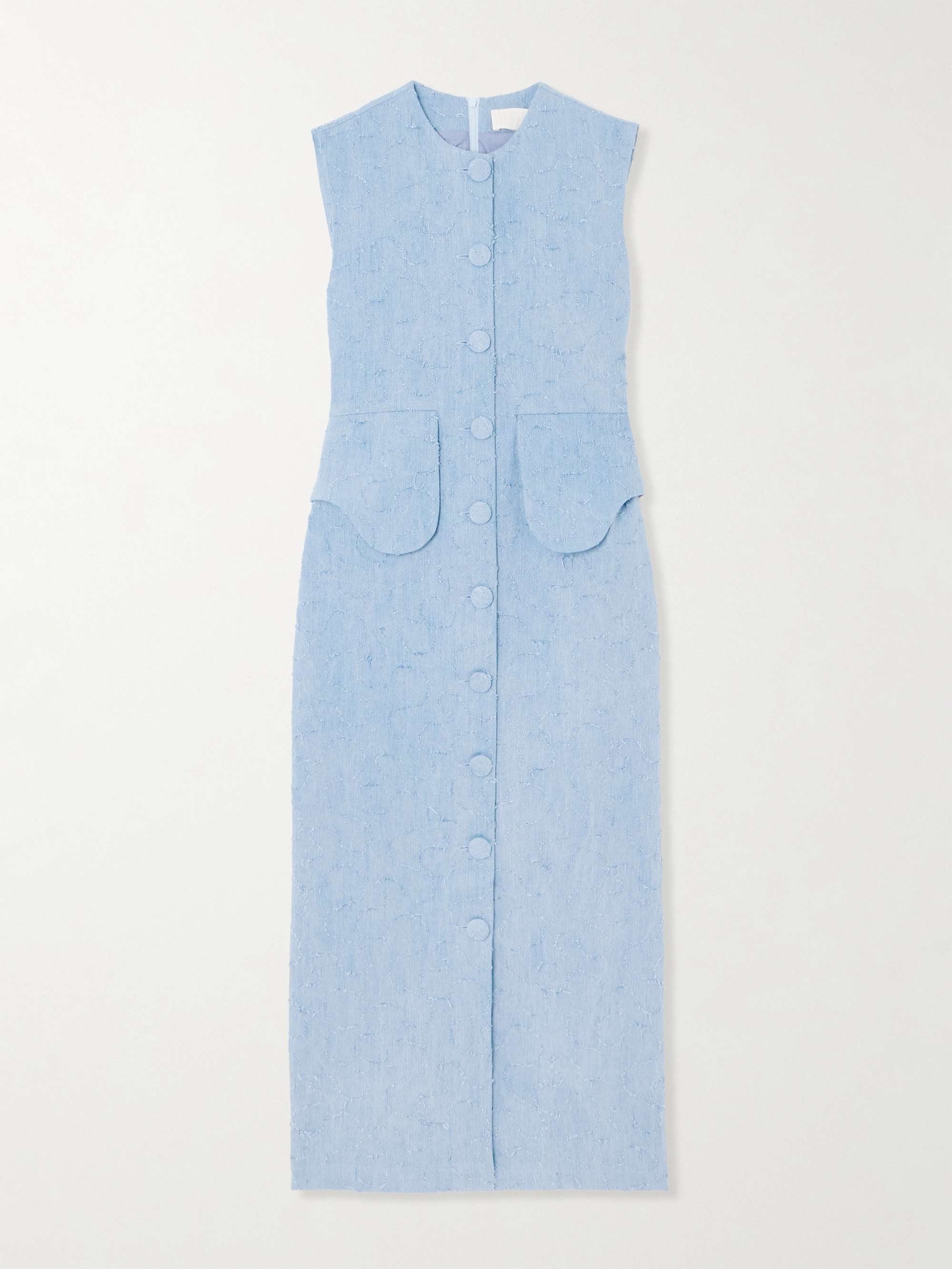 Laetitia frayed denim midi dress view