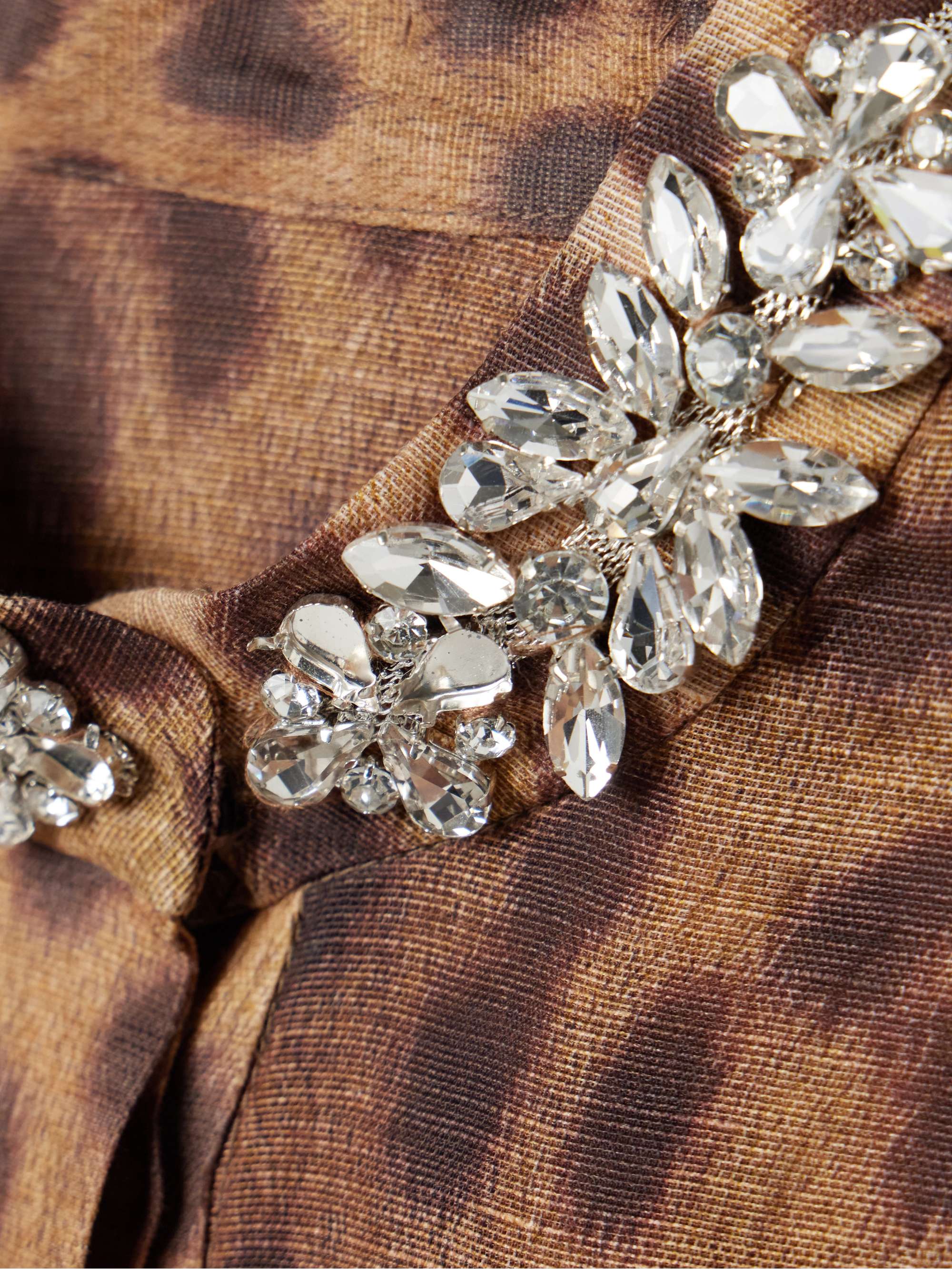 Crush leopard-print linen and silk-blend organza shirt view