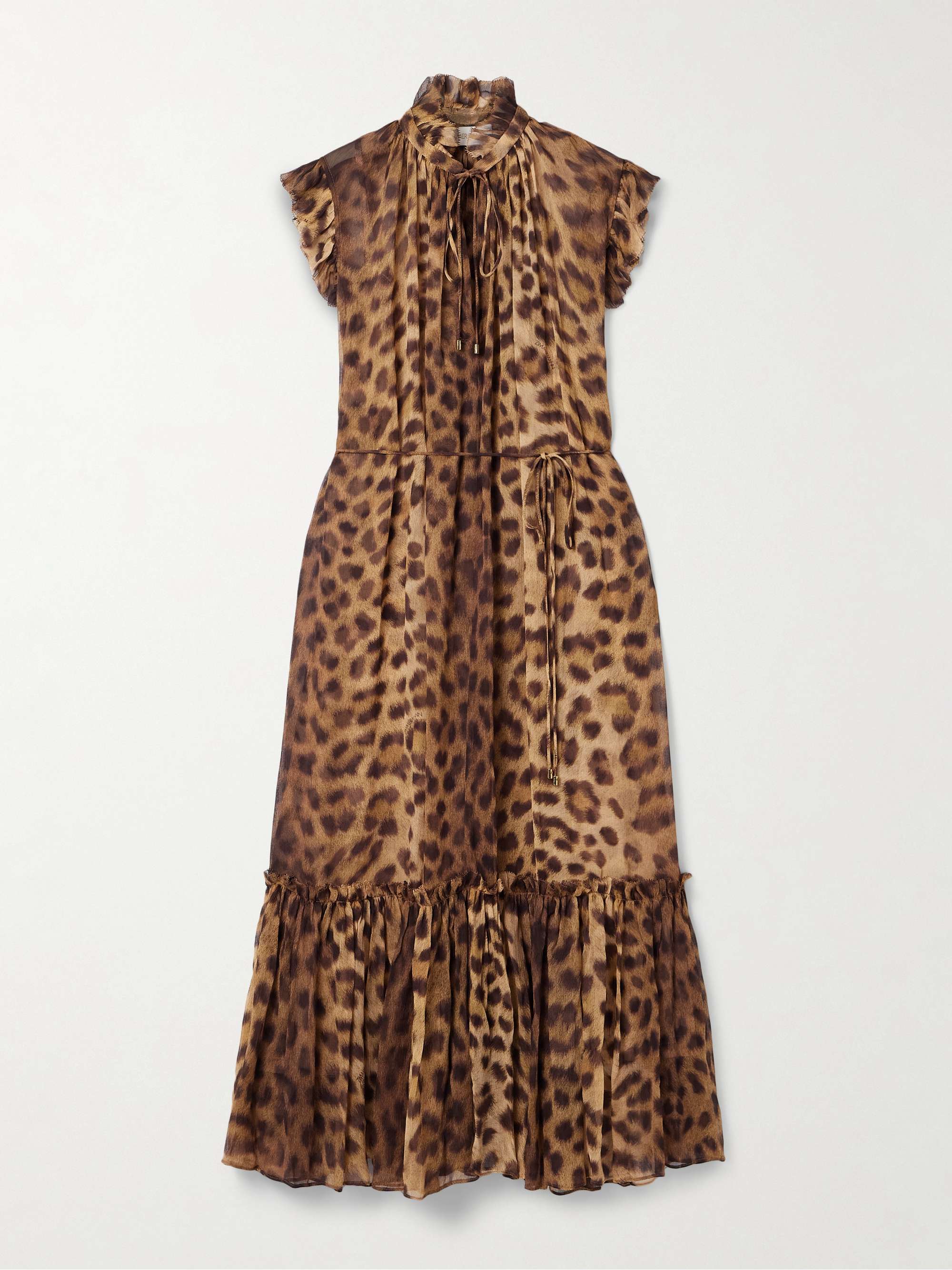 Crush leopard-print crepon midi dress view