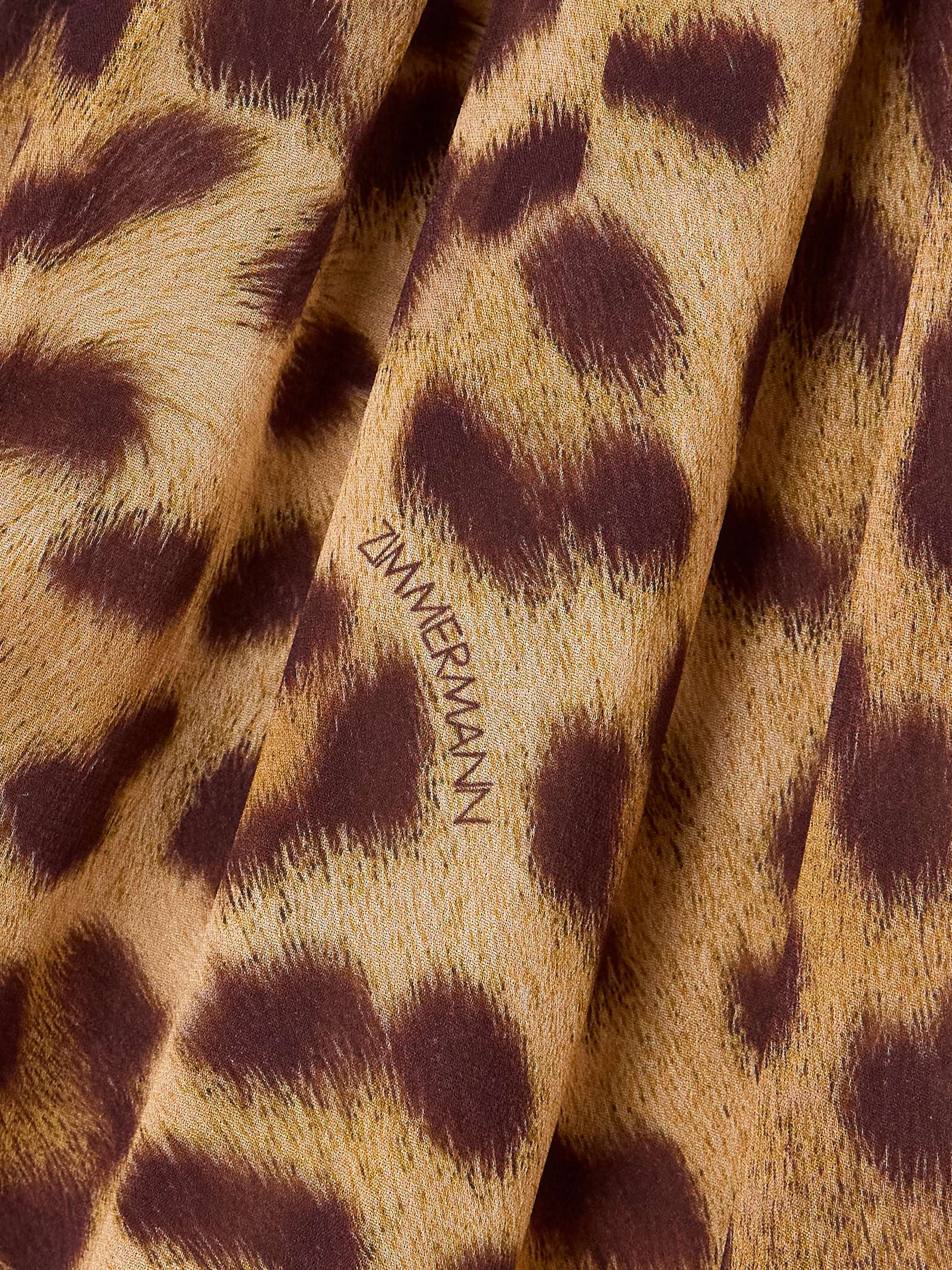 Crush tie-neck pleated leopard-print crepe de chine midi dress view