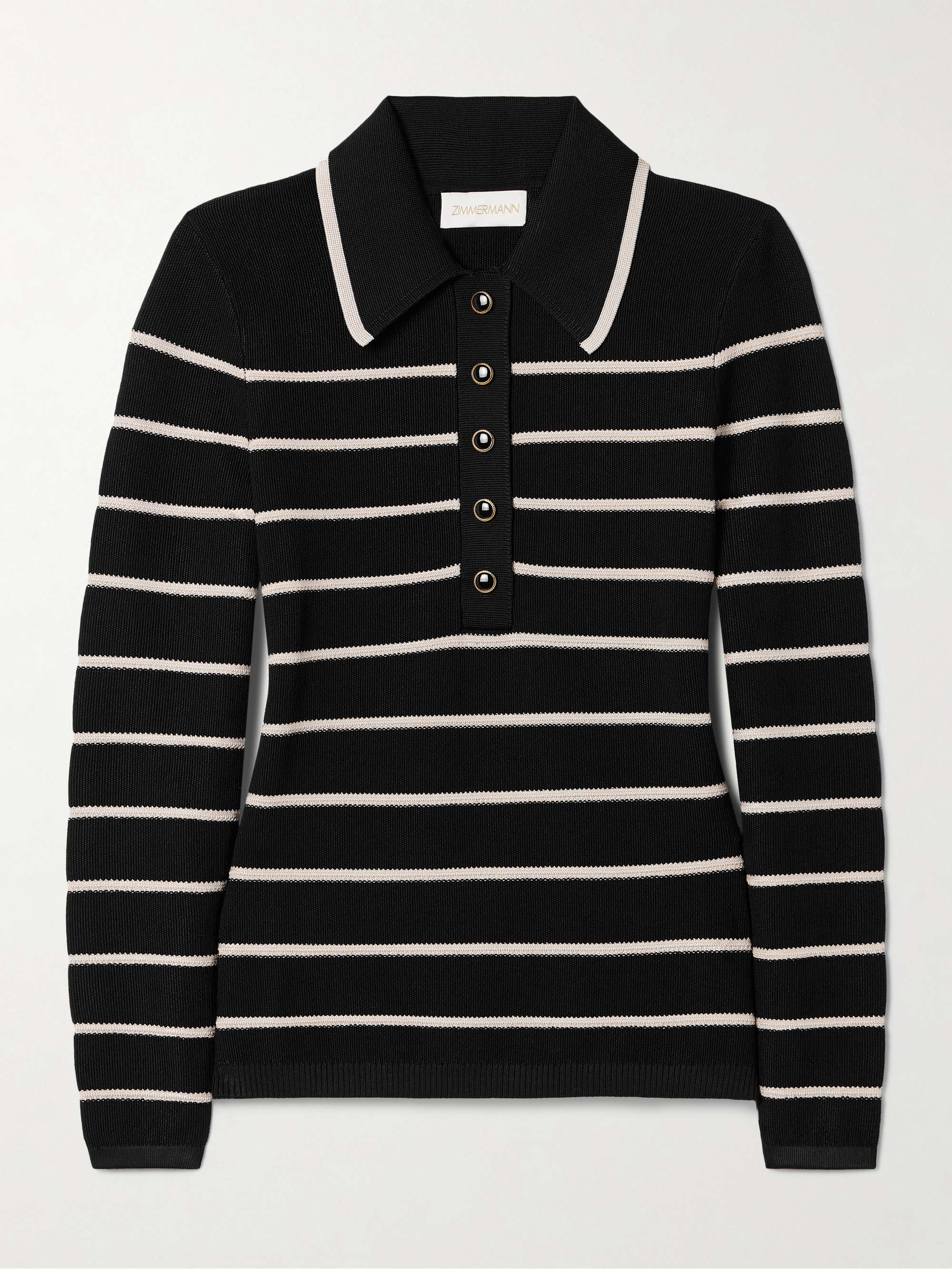 Crush striped stretch-knit top view