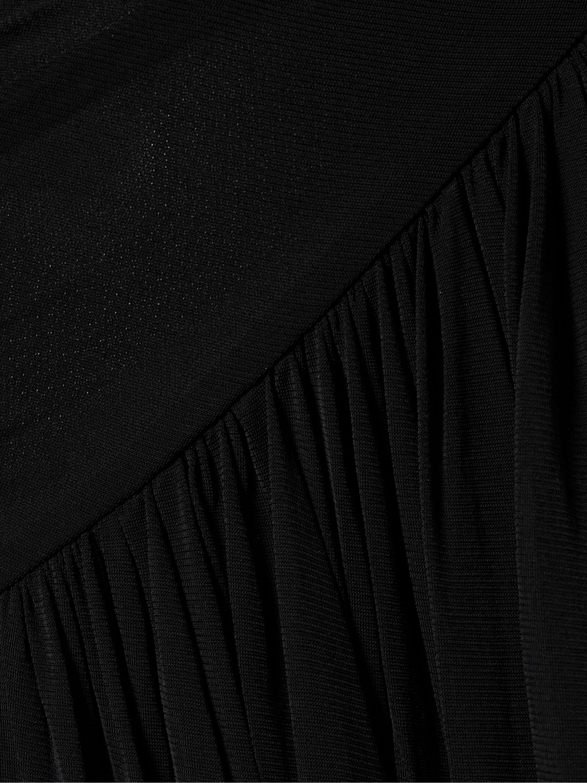 Crush off-the-shoulder tie-detailed gathered stretch-mesh maxi dress view