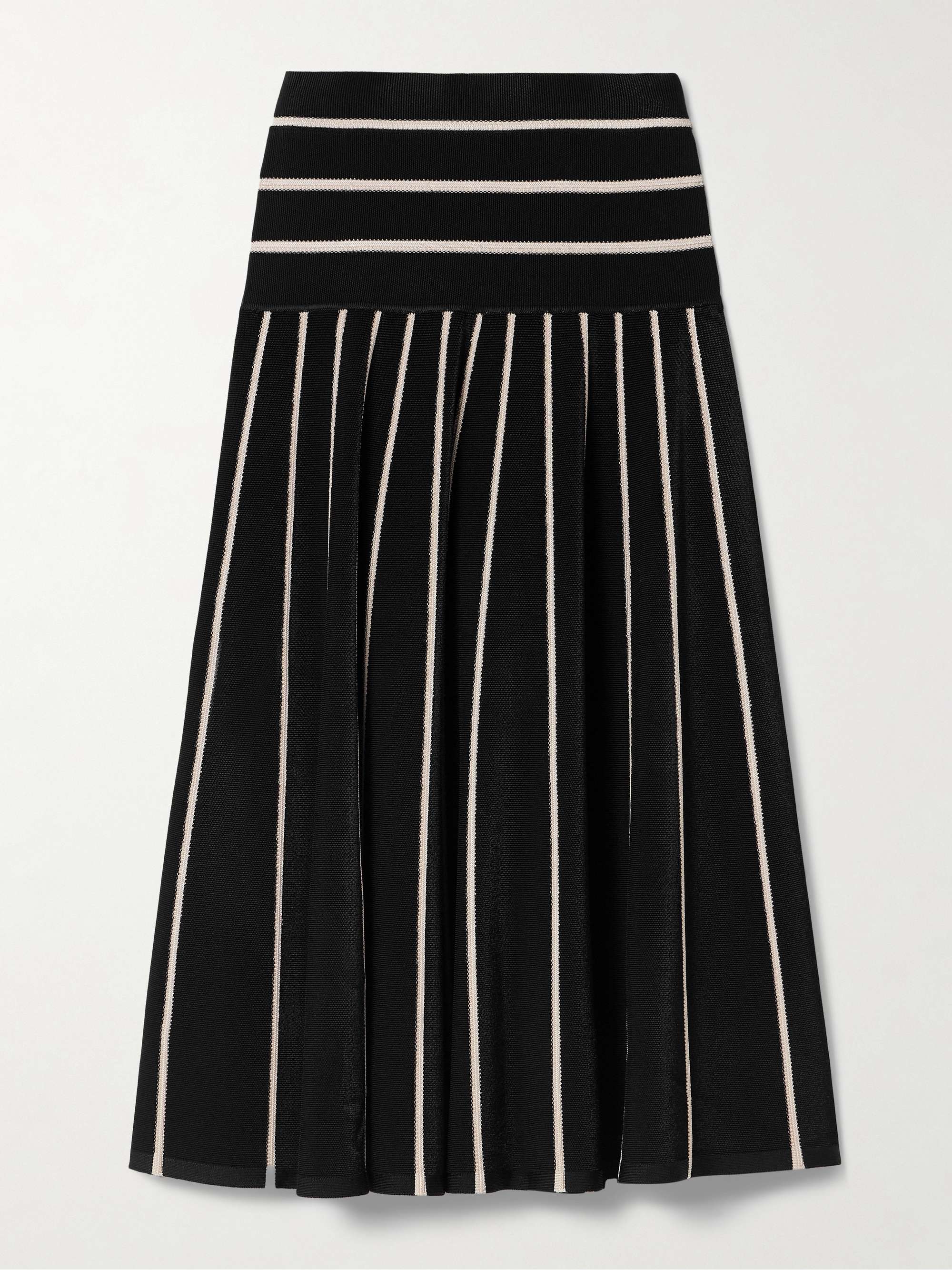 Crush striped stretch-knit midi skirt view