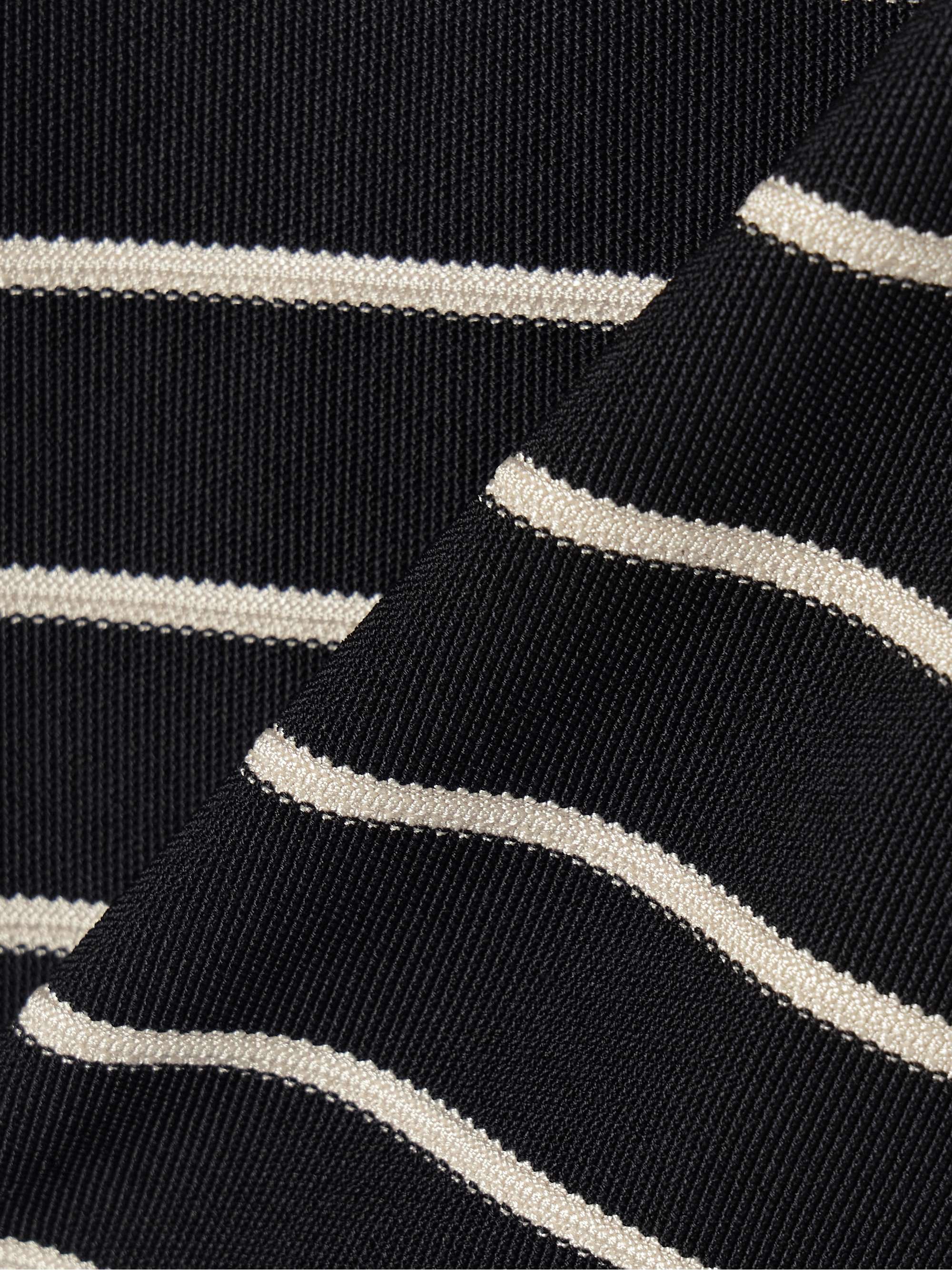 Crush cropped button-embellished striped knitted sweater view
