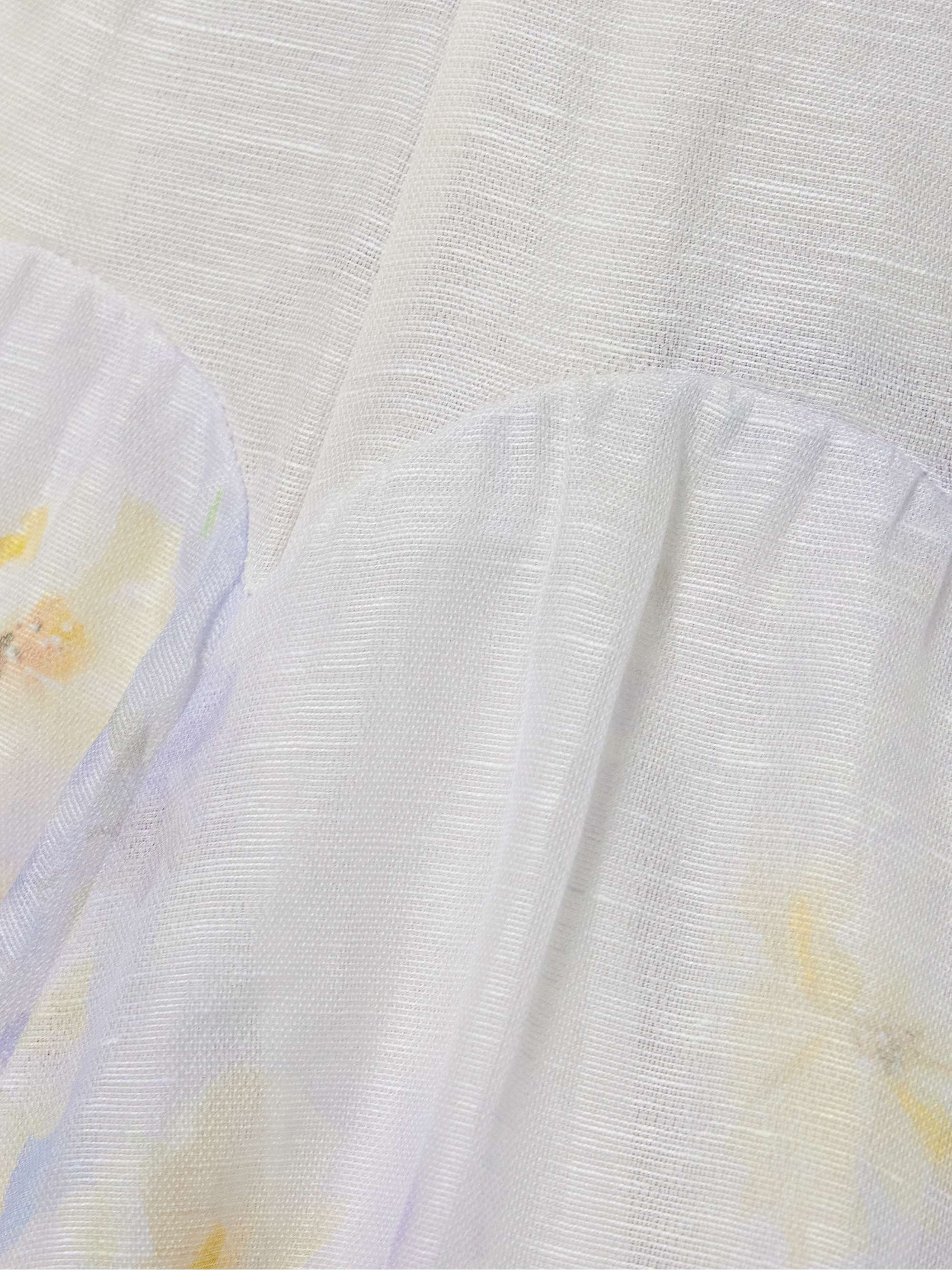 Crush belted twist-front embellished floral-print linen and silk-blend organza midi dress view
