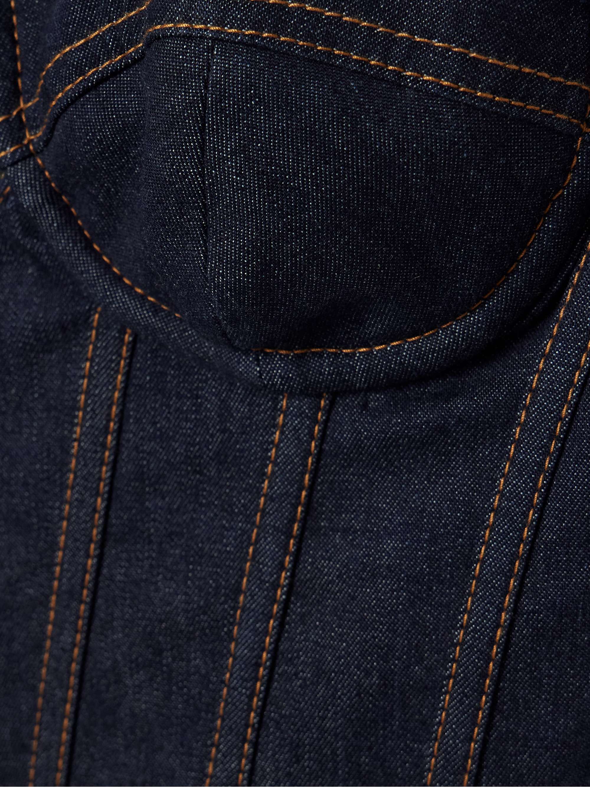Crush cropped denim bustier top view