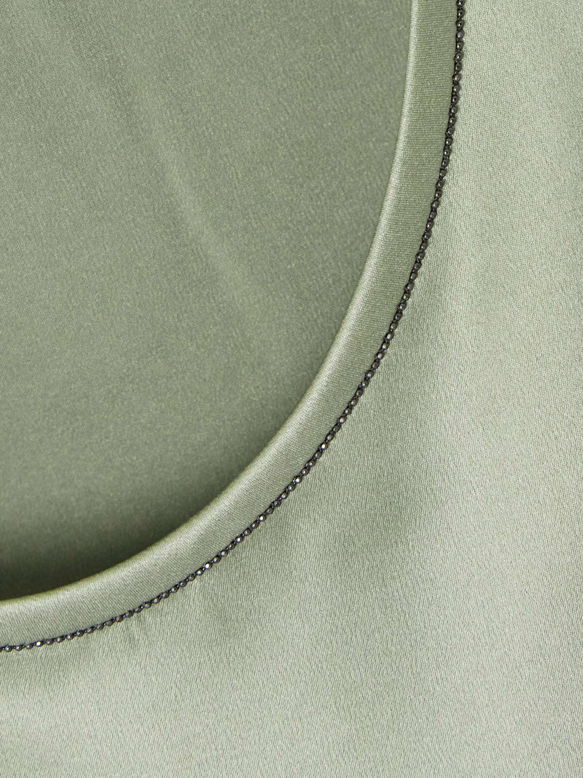 Bead-embellished silk-satin tank view
