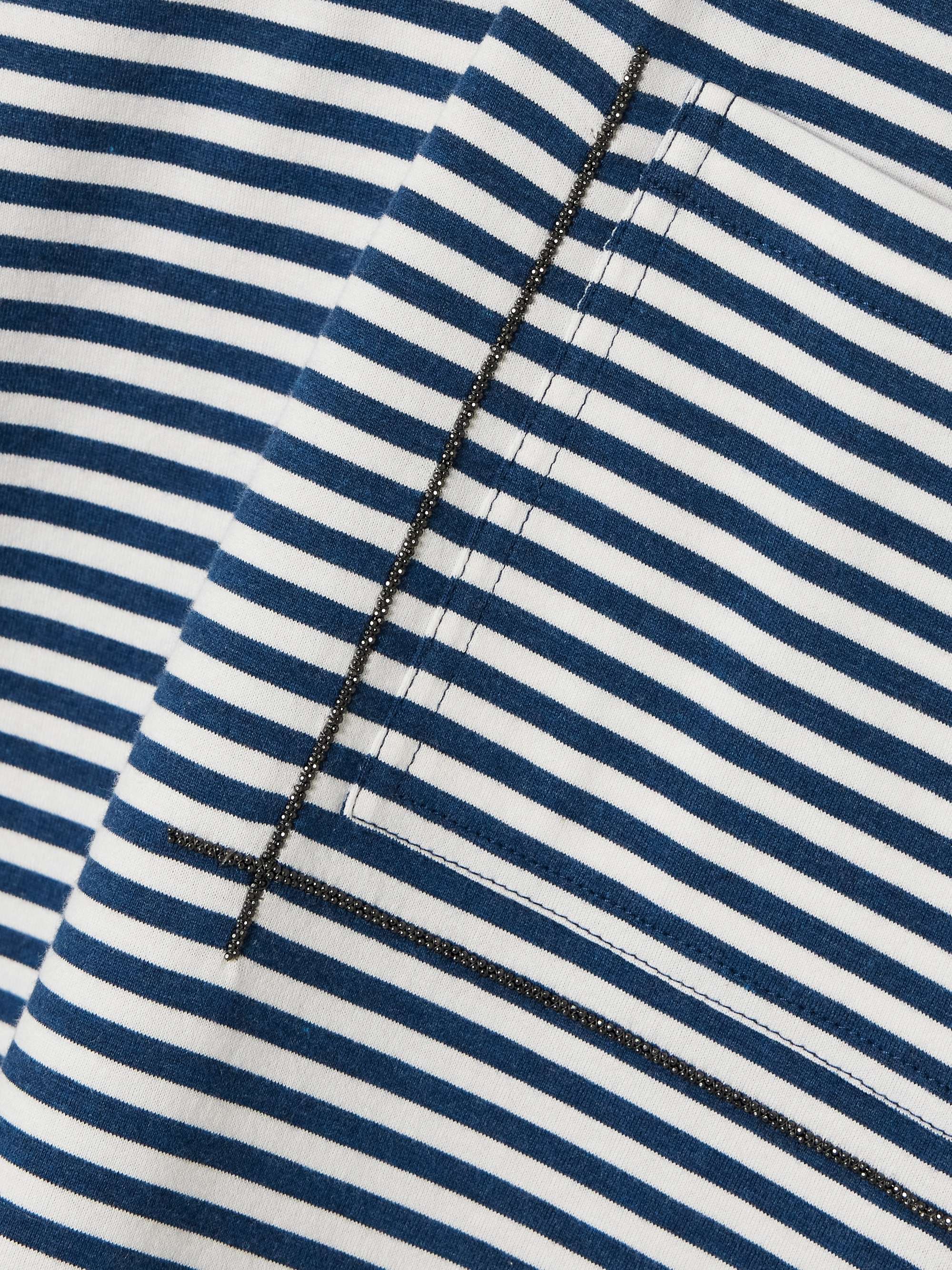 Bead-embellished striped cotton-jersey T-shirt view
