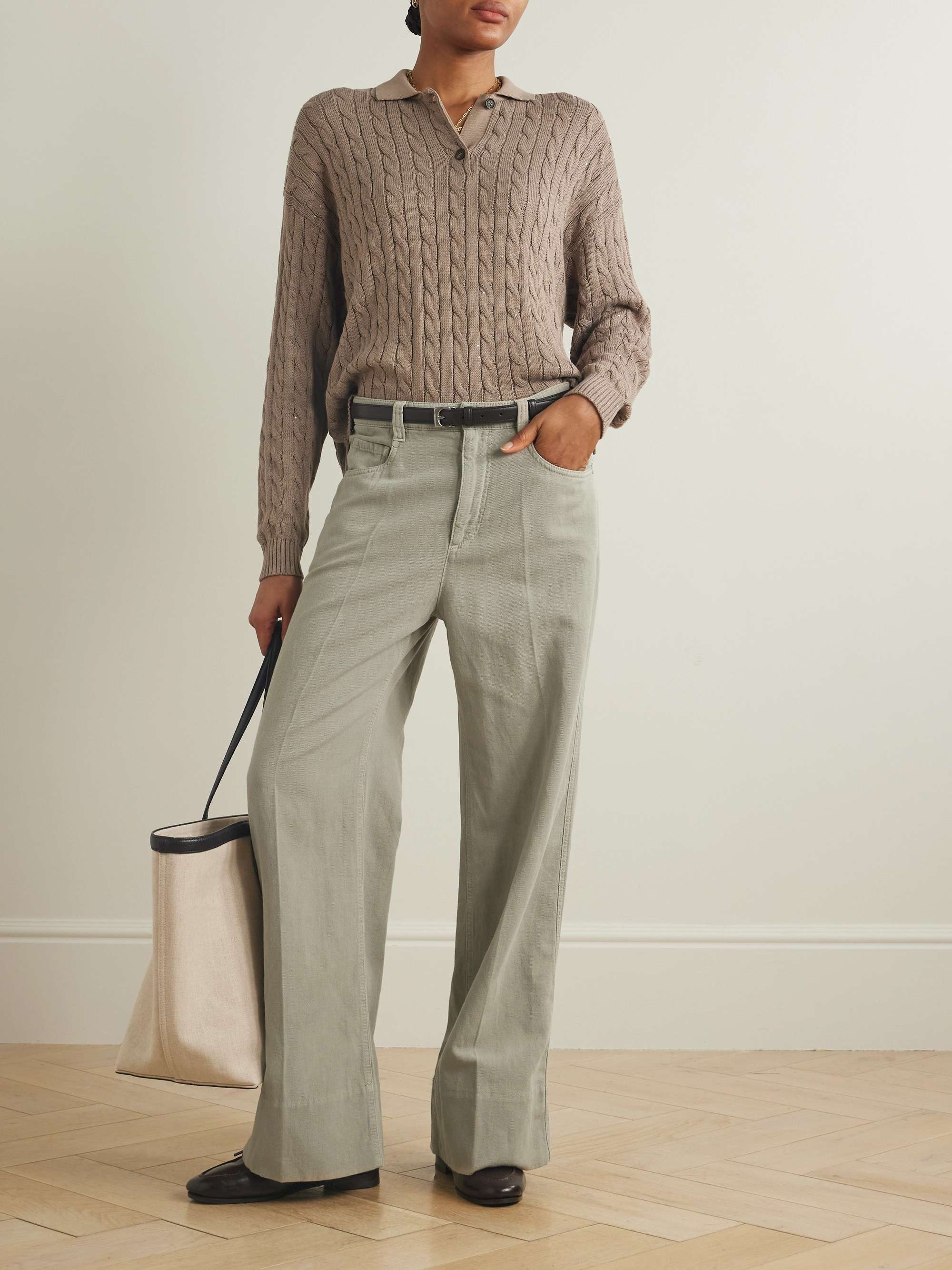 High-rise wide-leg jeans view