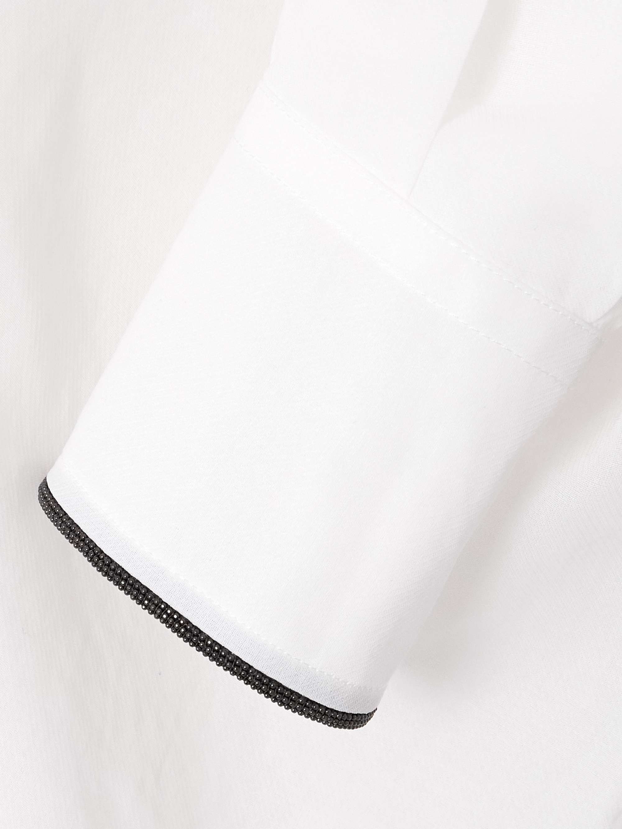 Bead-embellished gathered cotton-voile shirt view