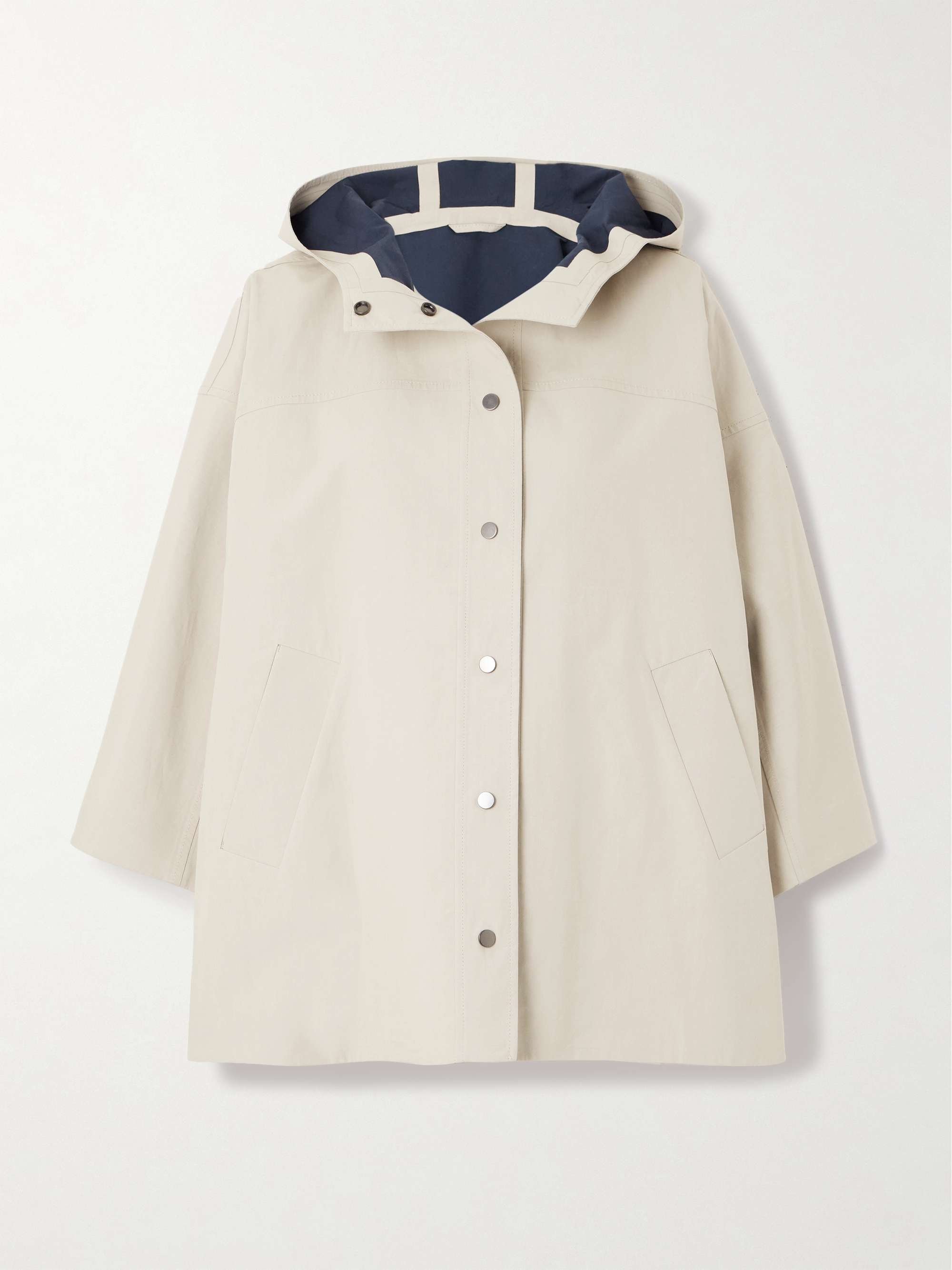 Hooded cotton trench coat view