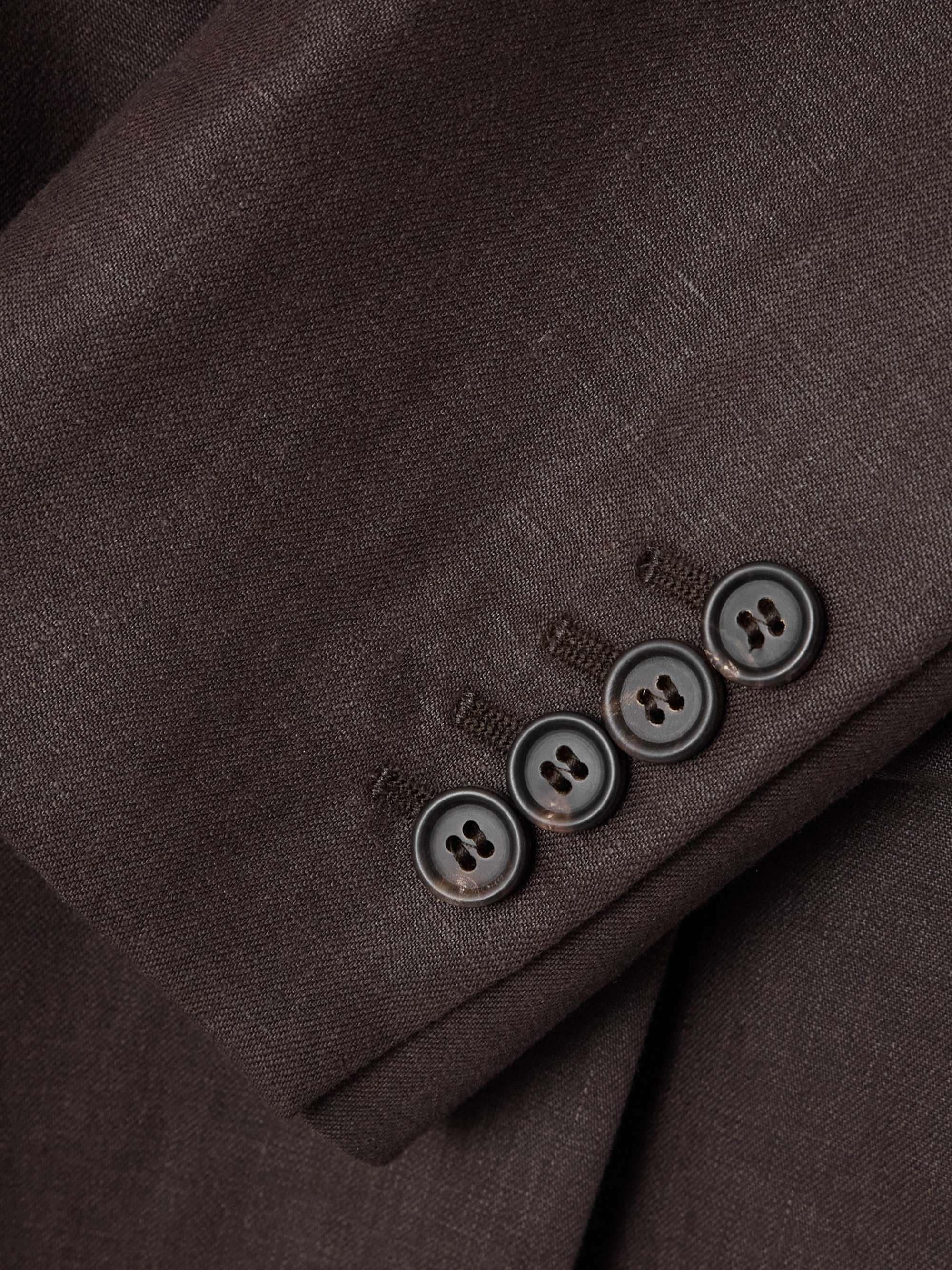 Double-breasted linen blazer view