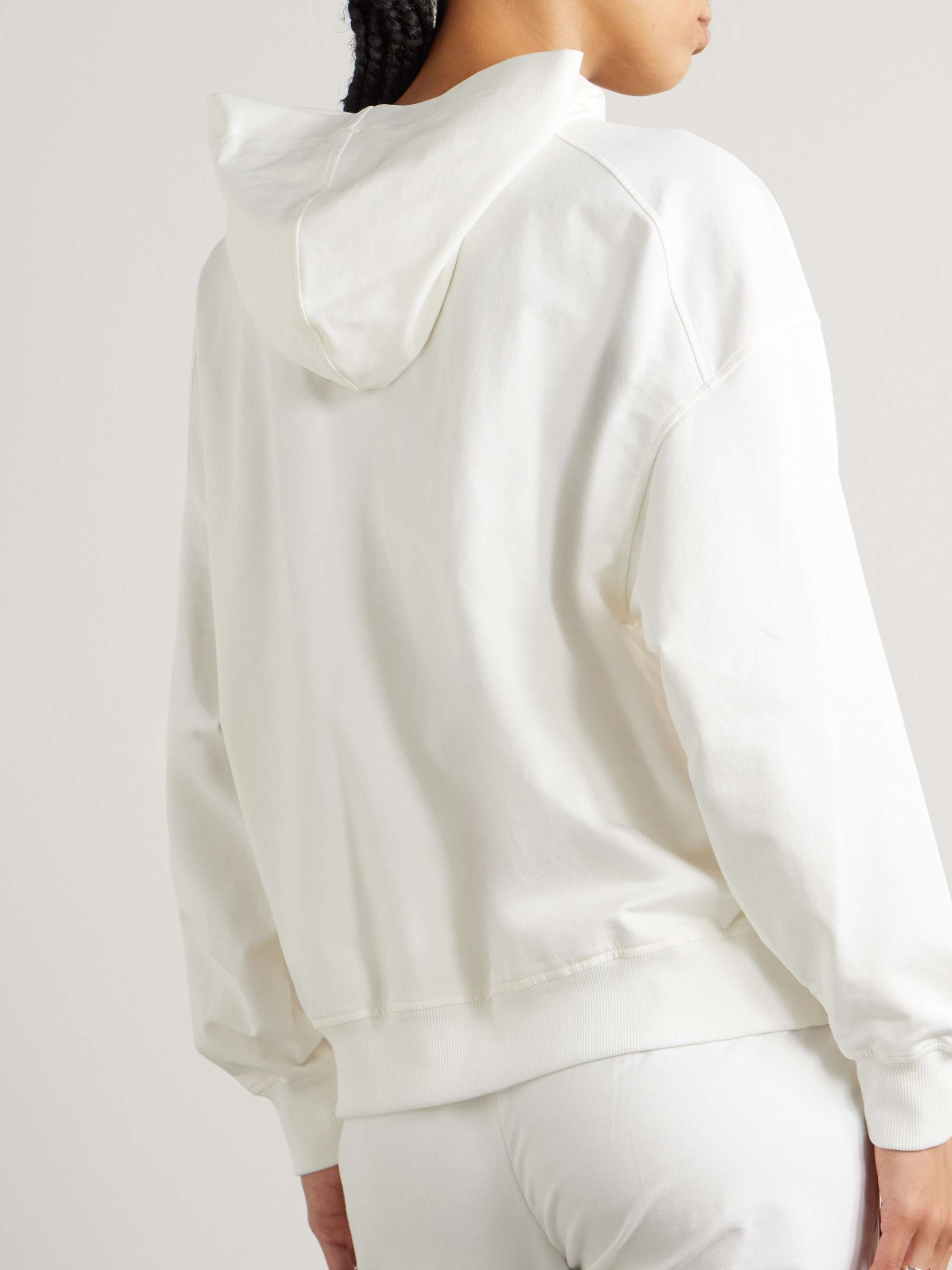 Cotton-blend jersey hoodie view