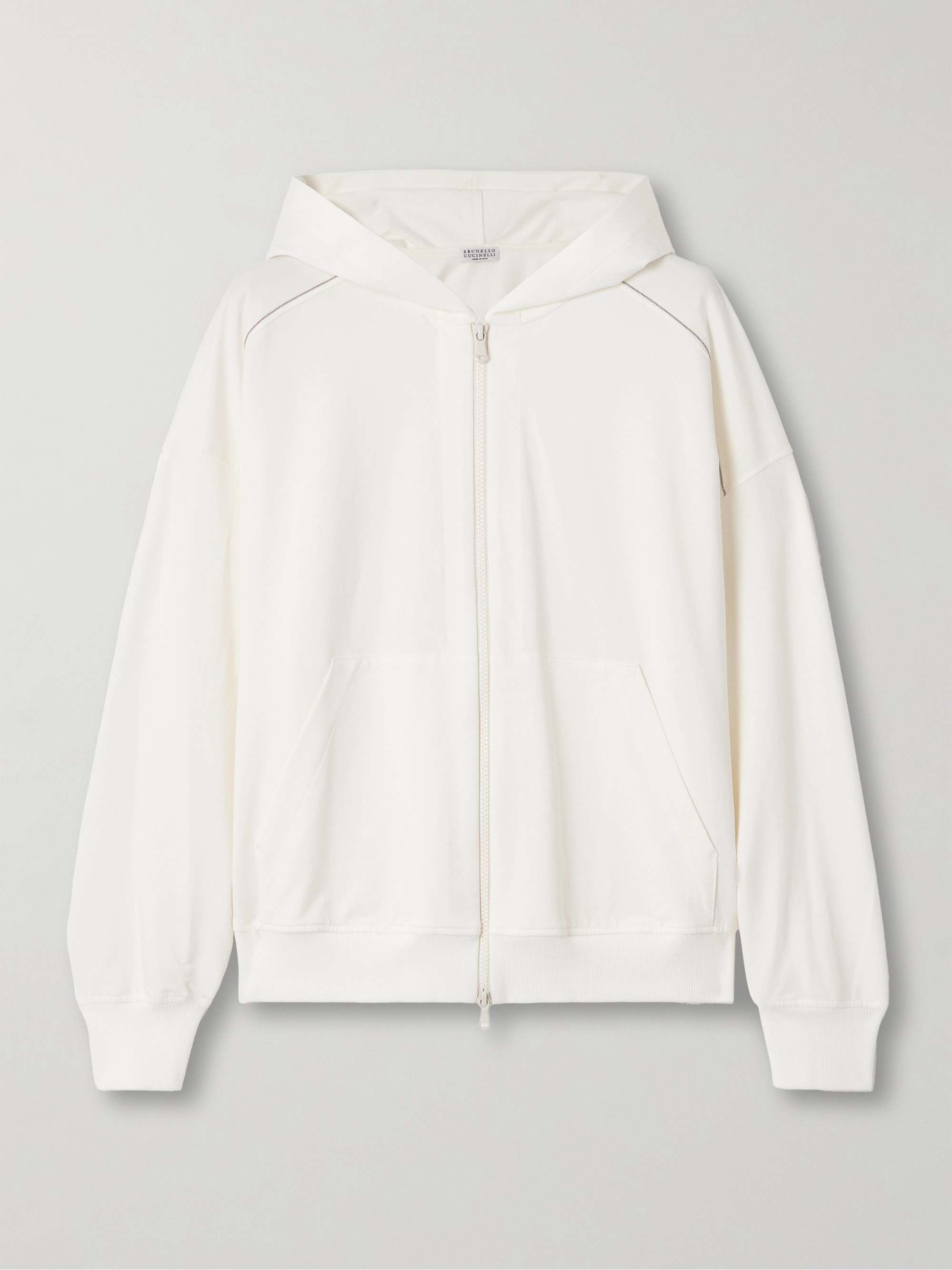 Cotton-blend jersey hoodie view