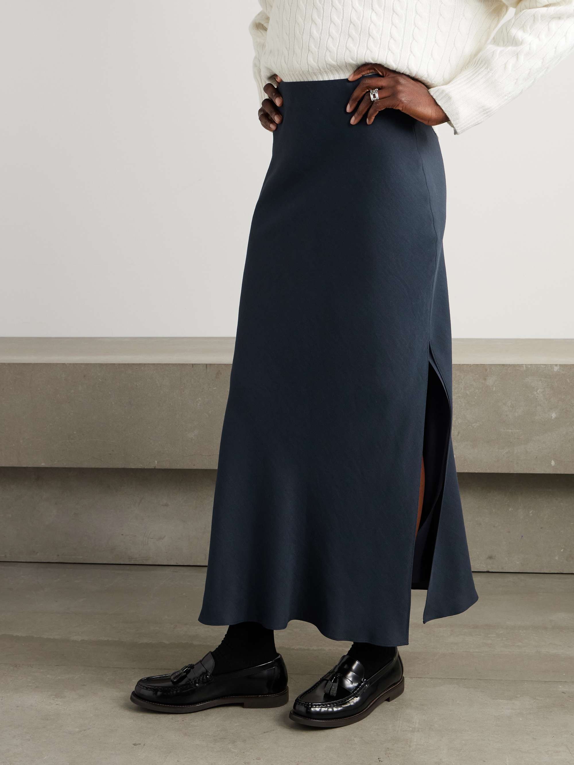 Crepe maxi skirt view