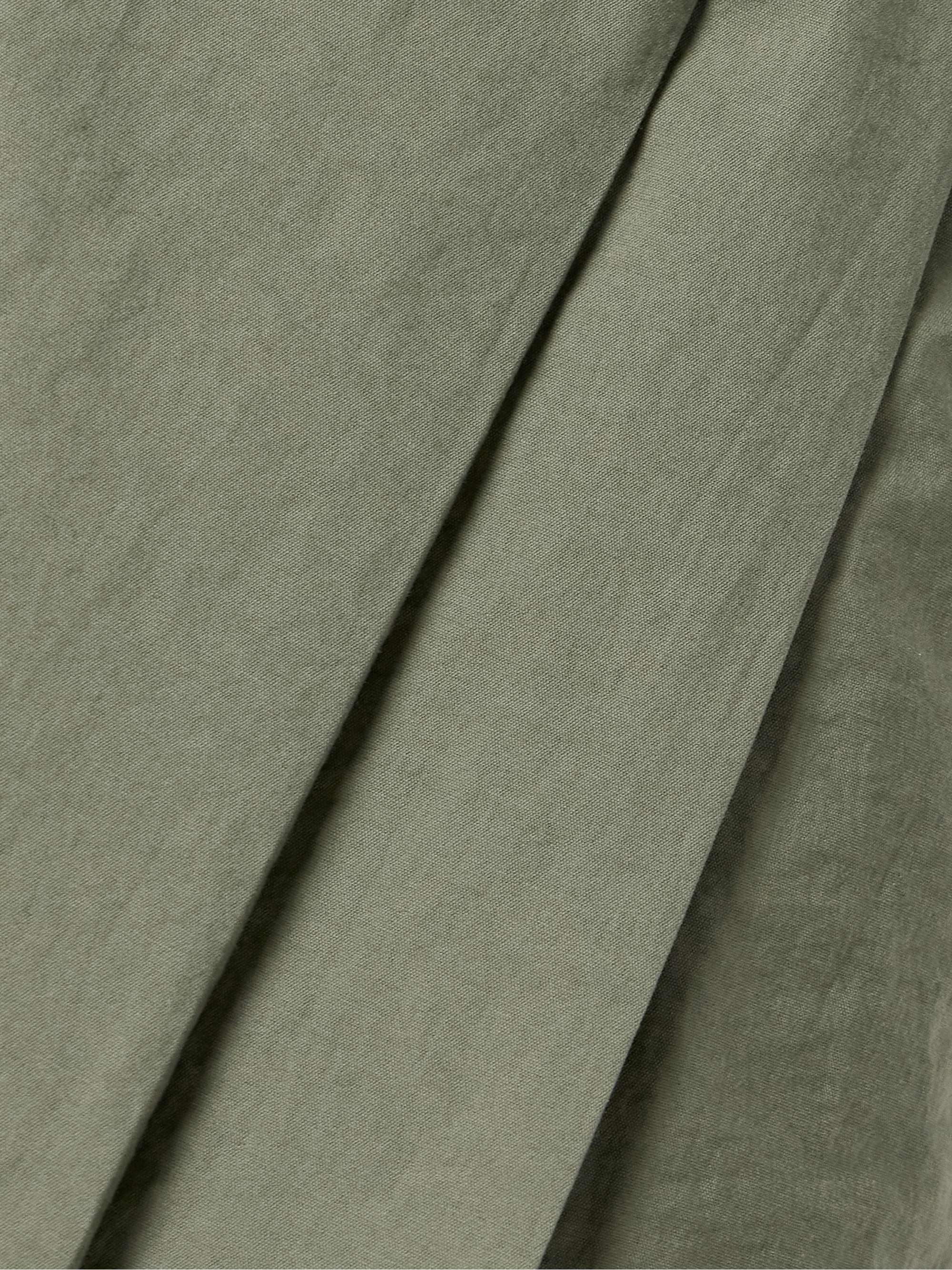 Pleated cotton-blend shell wide-leg pants view
