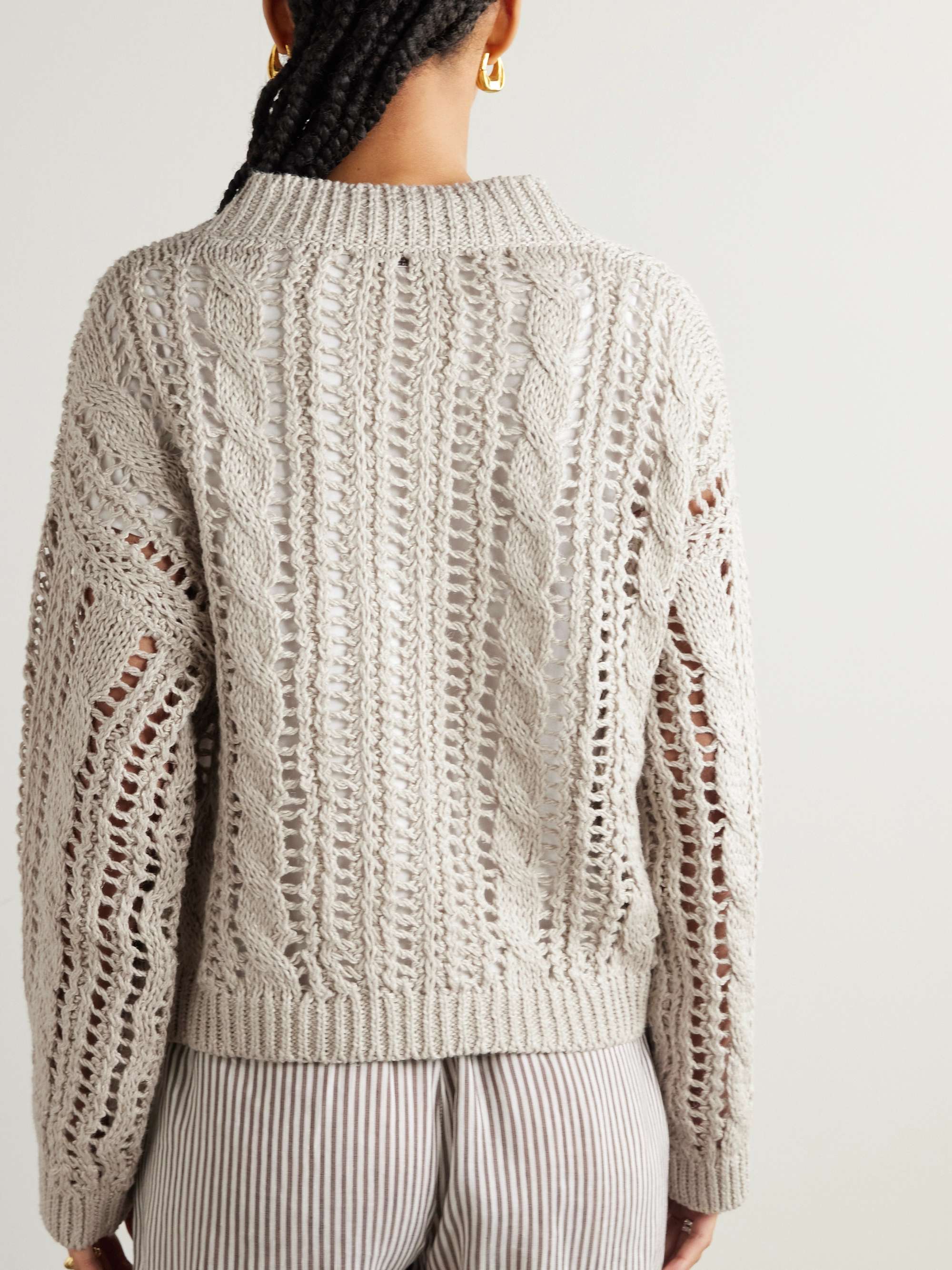 Open-knit jute-blend sweater view