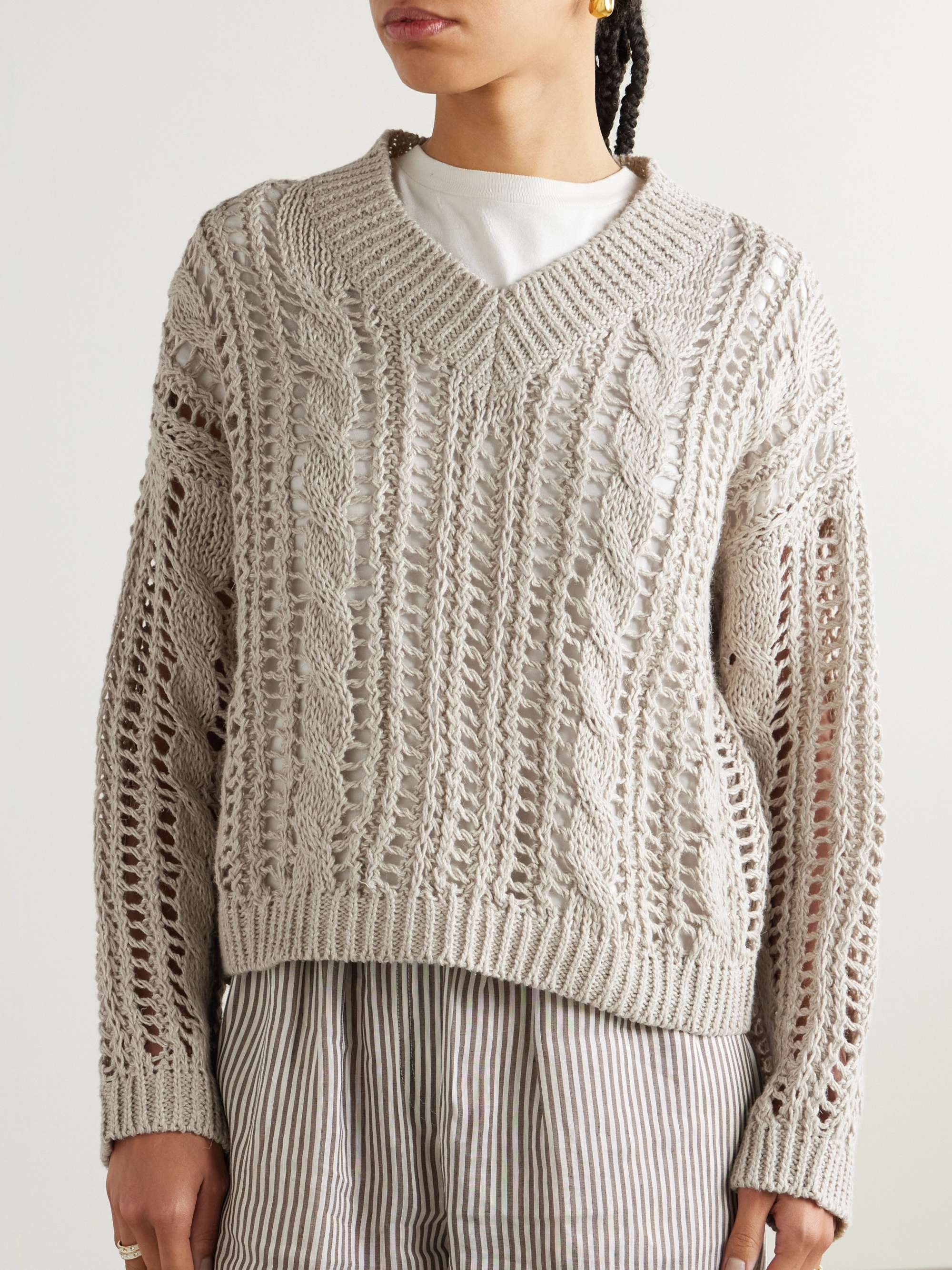Open-knit jute-blend sweater view
