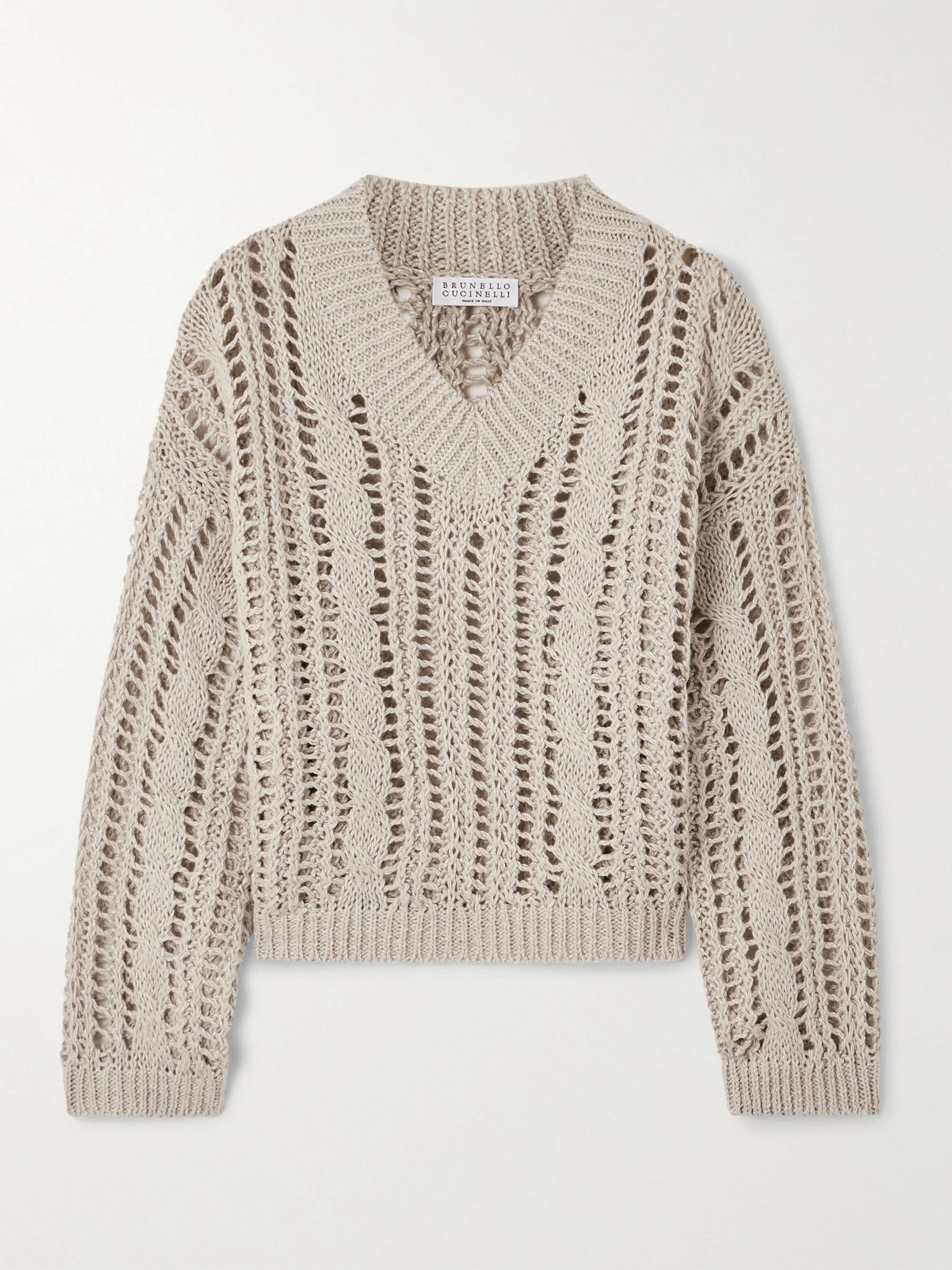 Open-knit jute-blend sweater view