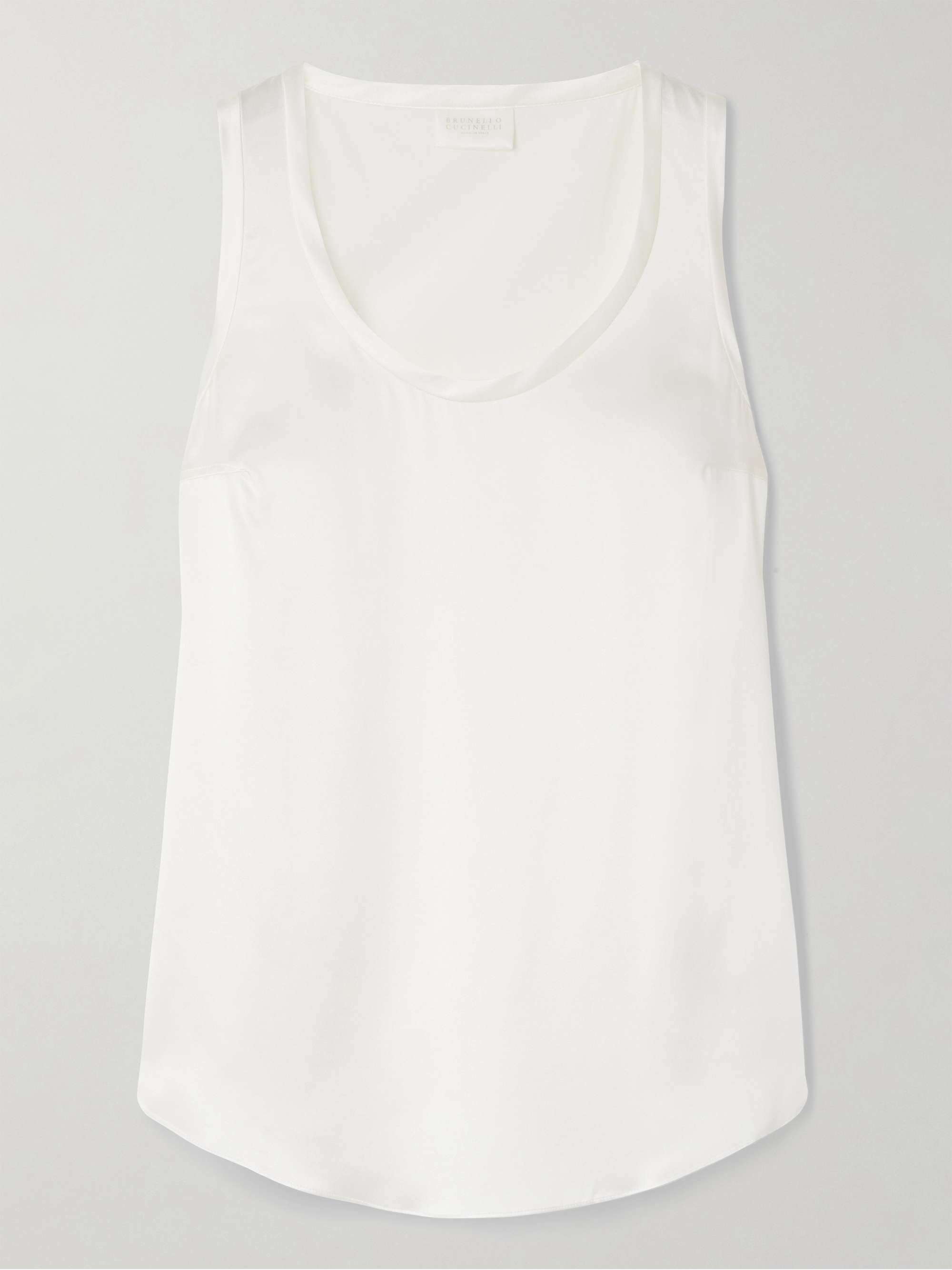 Silk-blend satin tank view