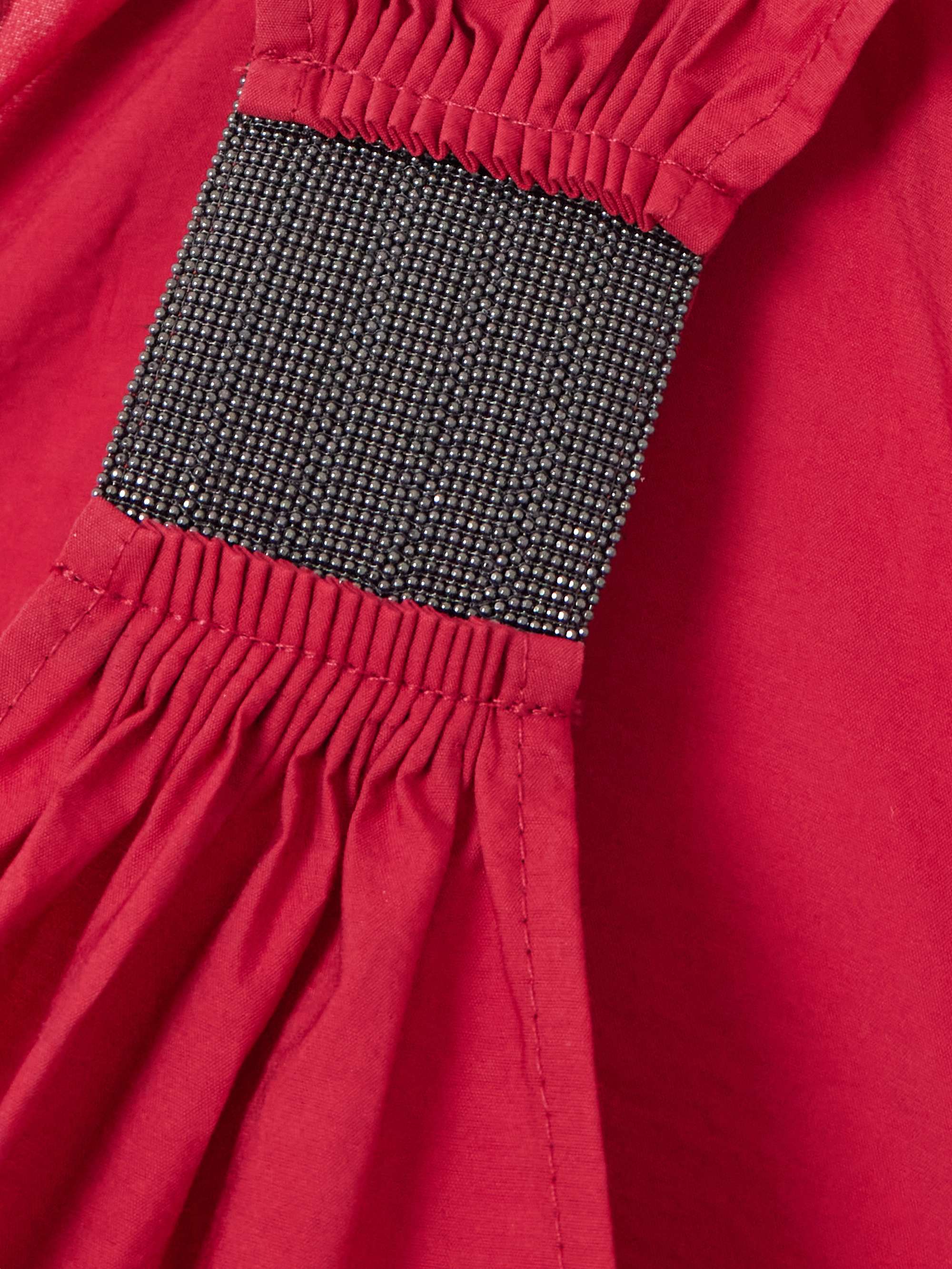 Belted cotton-blend poplin midi dress view