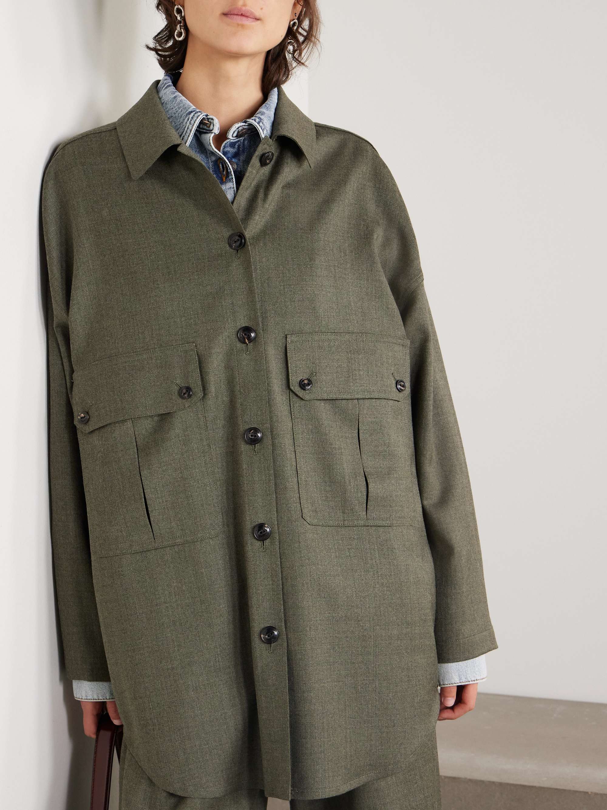 Oversized wool-blend overshirt view