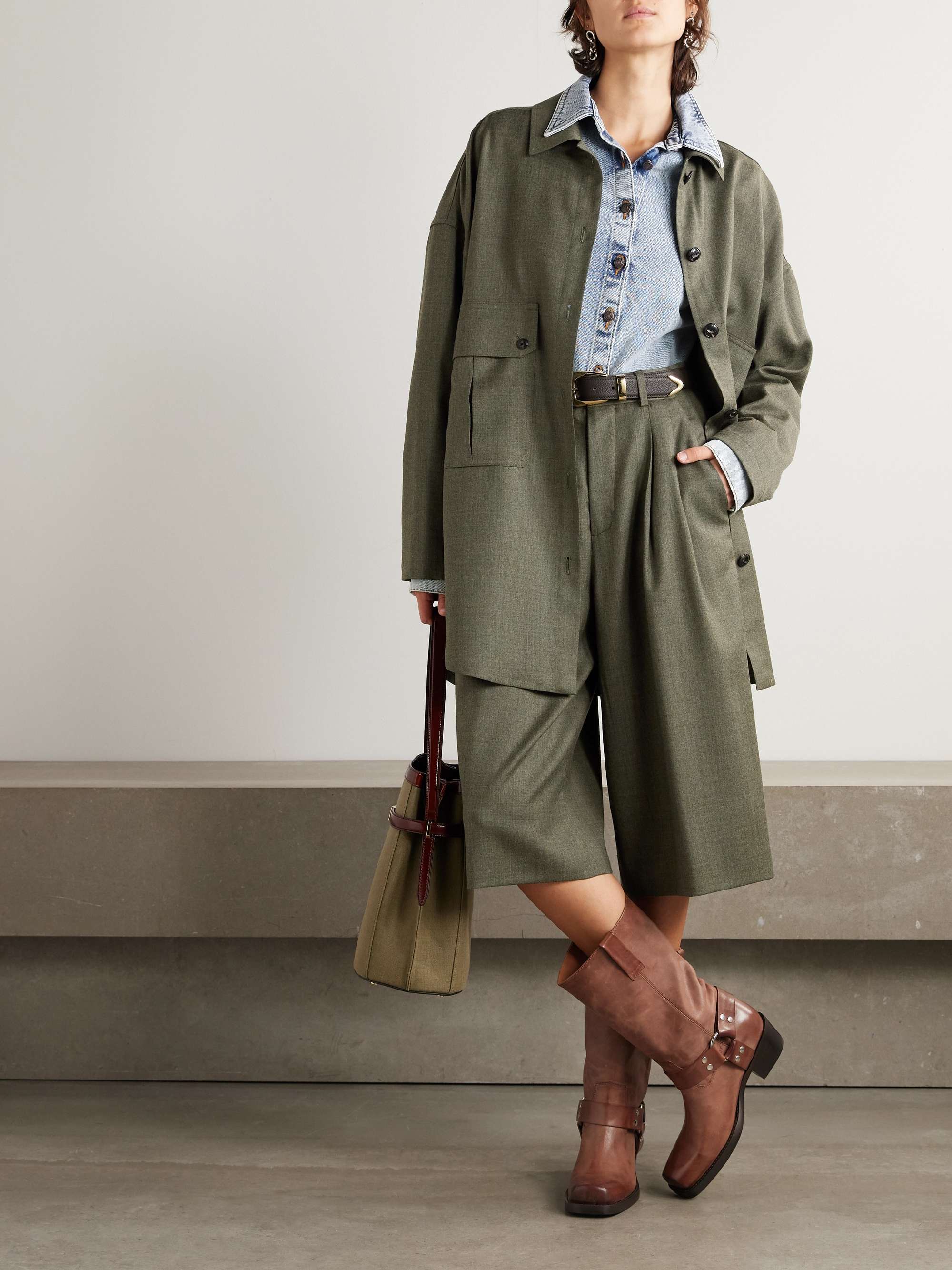 Oversized wool-blend overshirt view