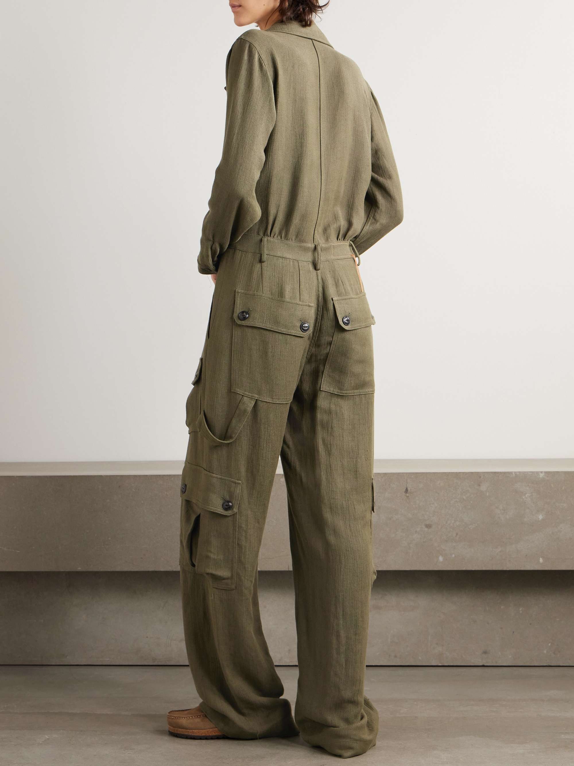 Woven cargo jumpsuit view