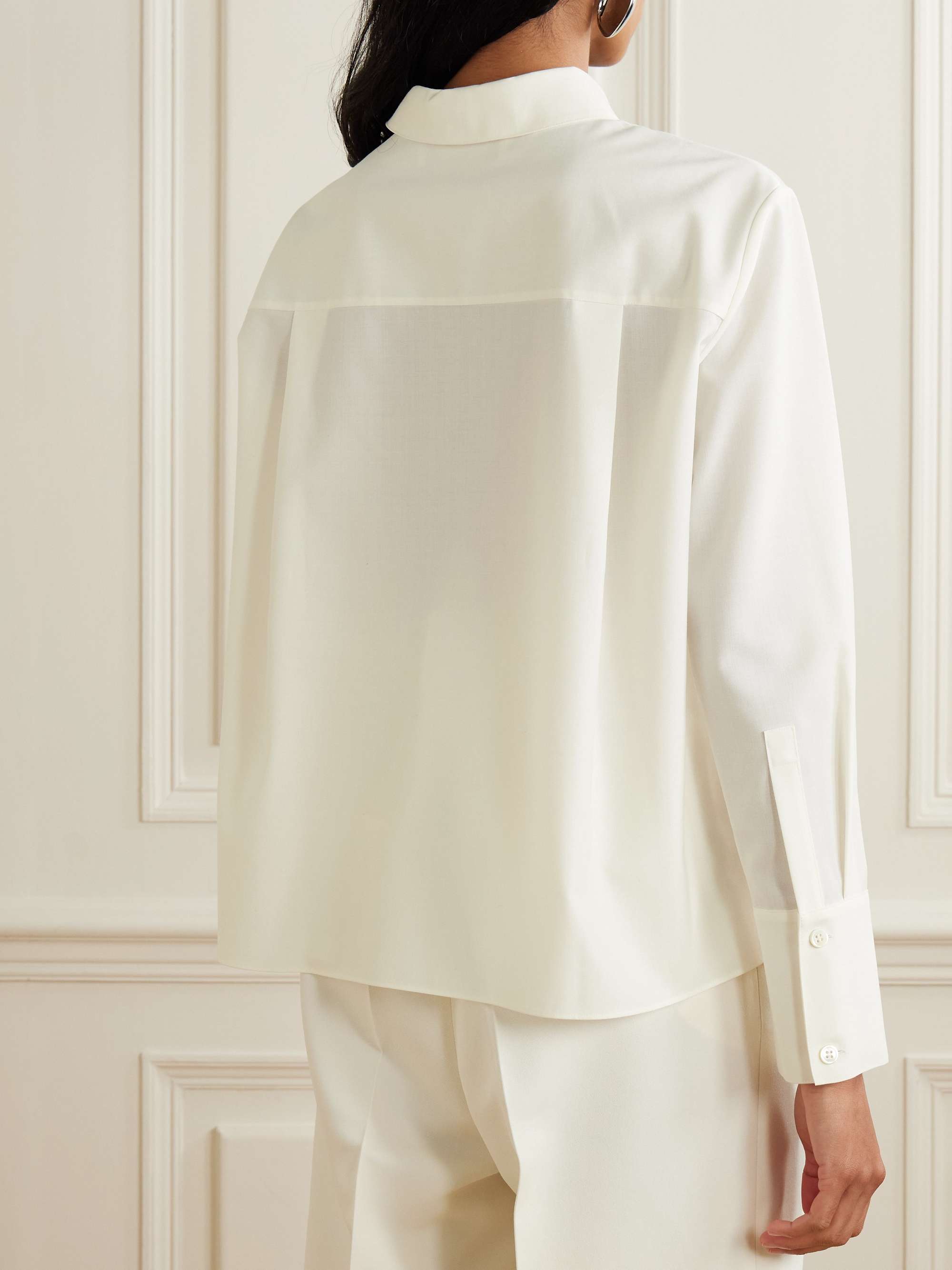Asymmetric wool-blend blouse view