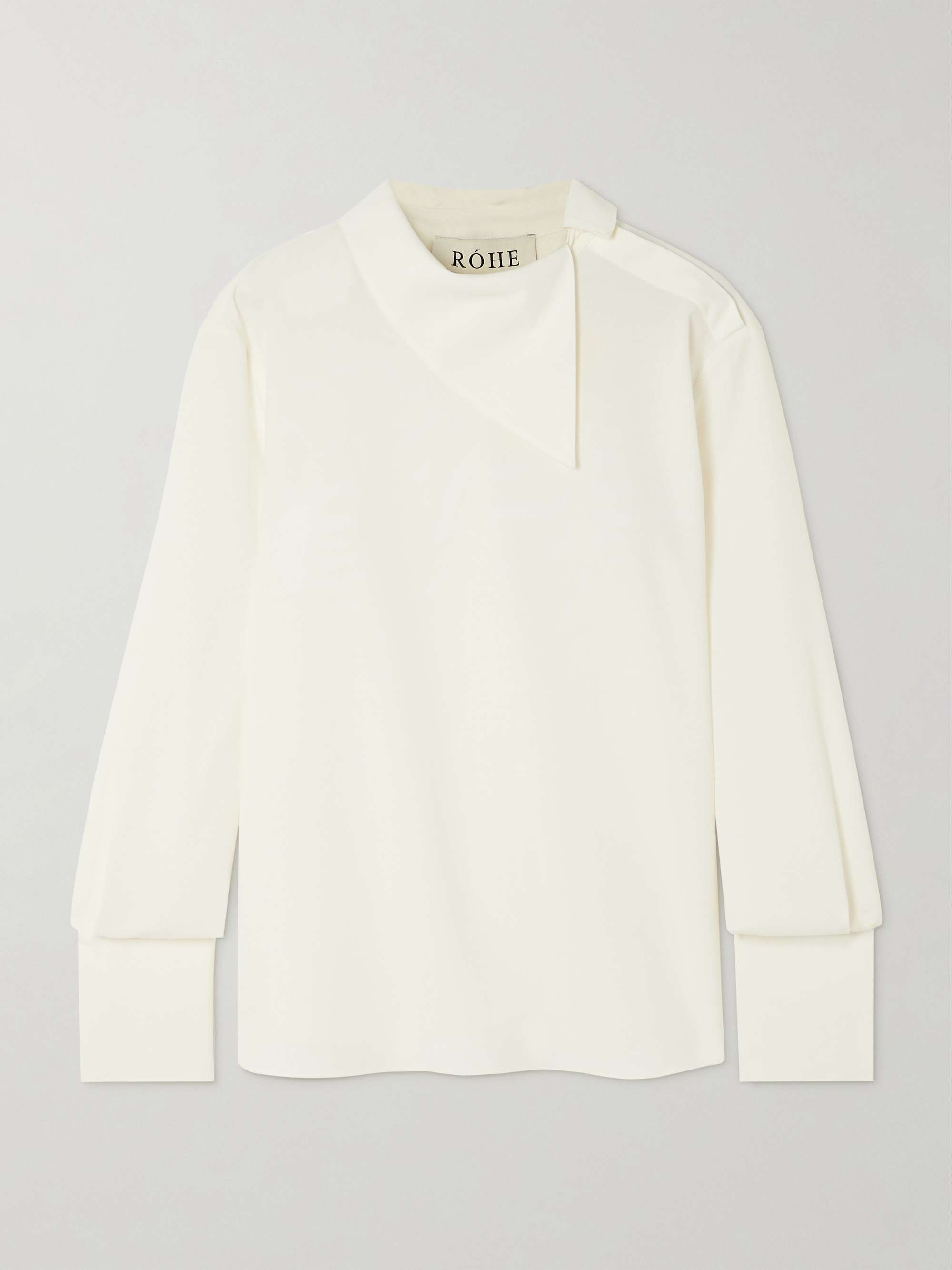 Asymmetric wool-blend blouse view
