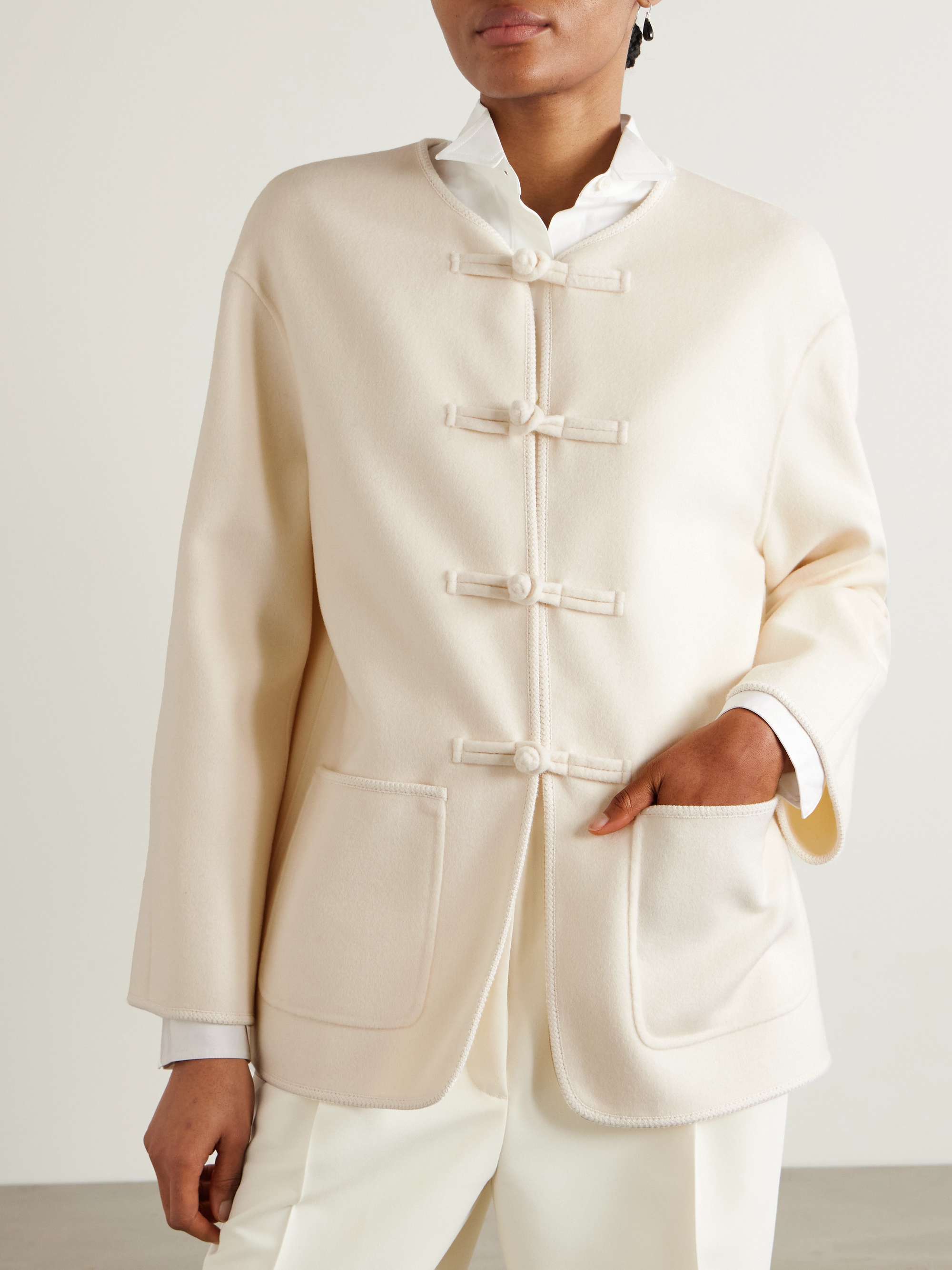 Embroidered wool jacket view