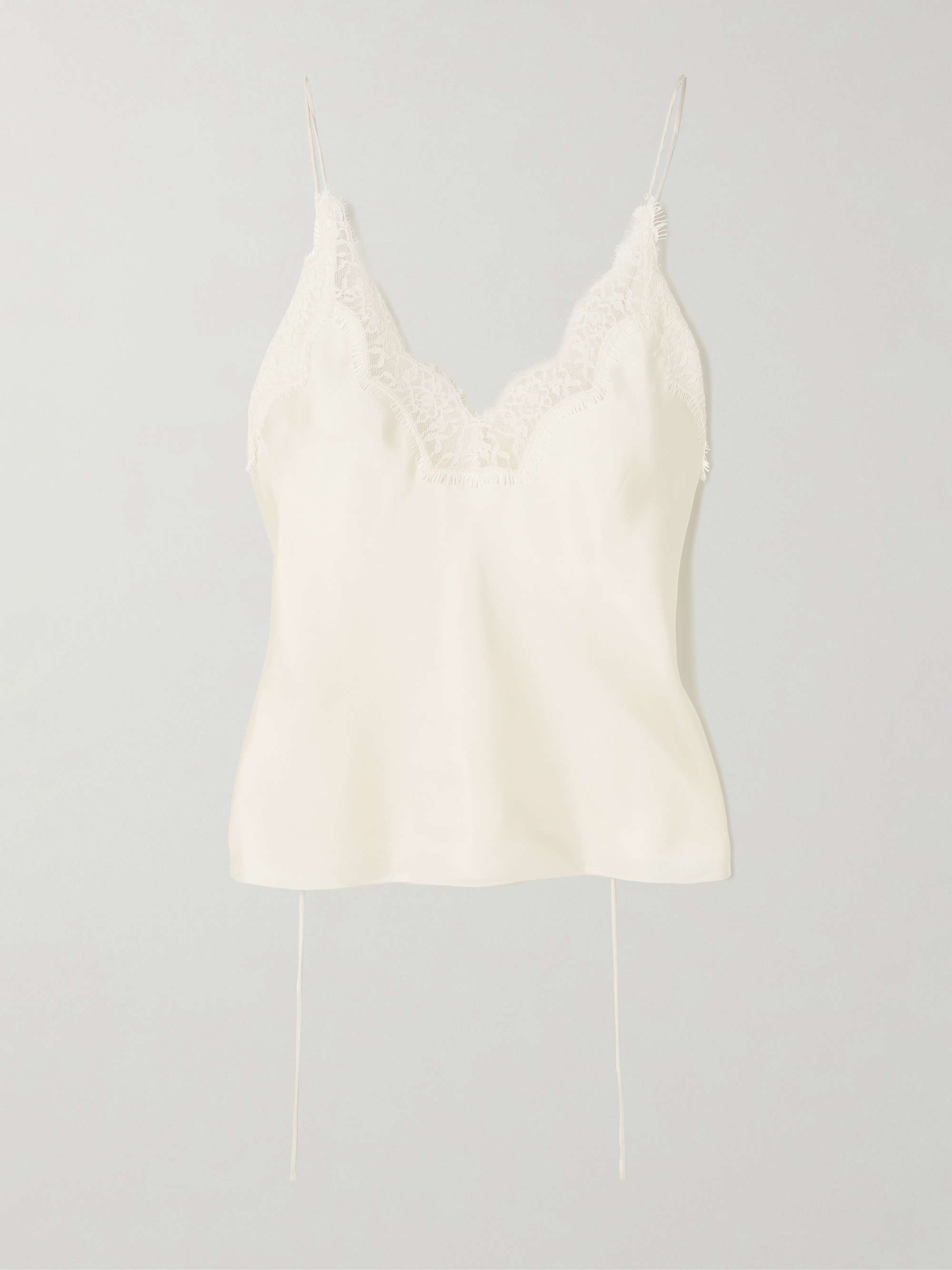 Lace-trimmed silk-satin camisole view