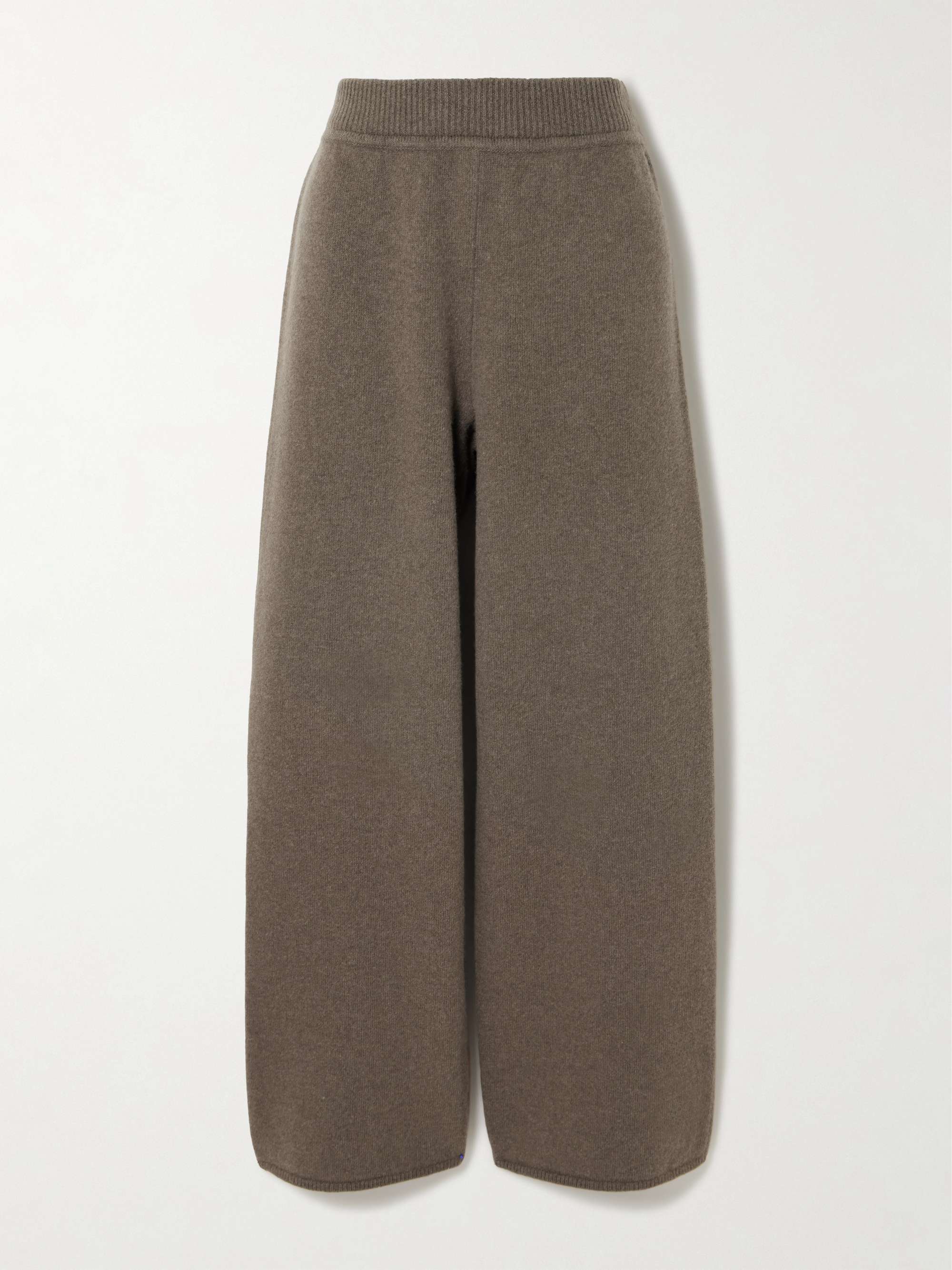 Wool-blend wide-leg track pants view